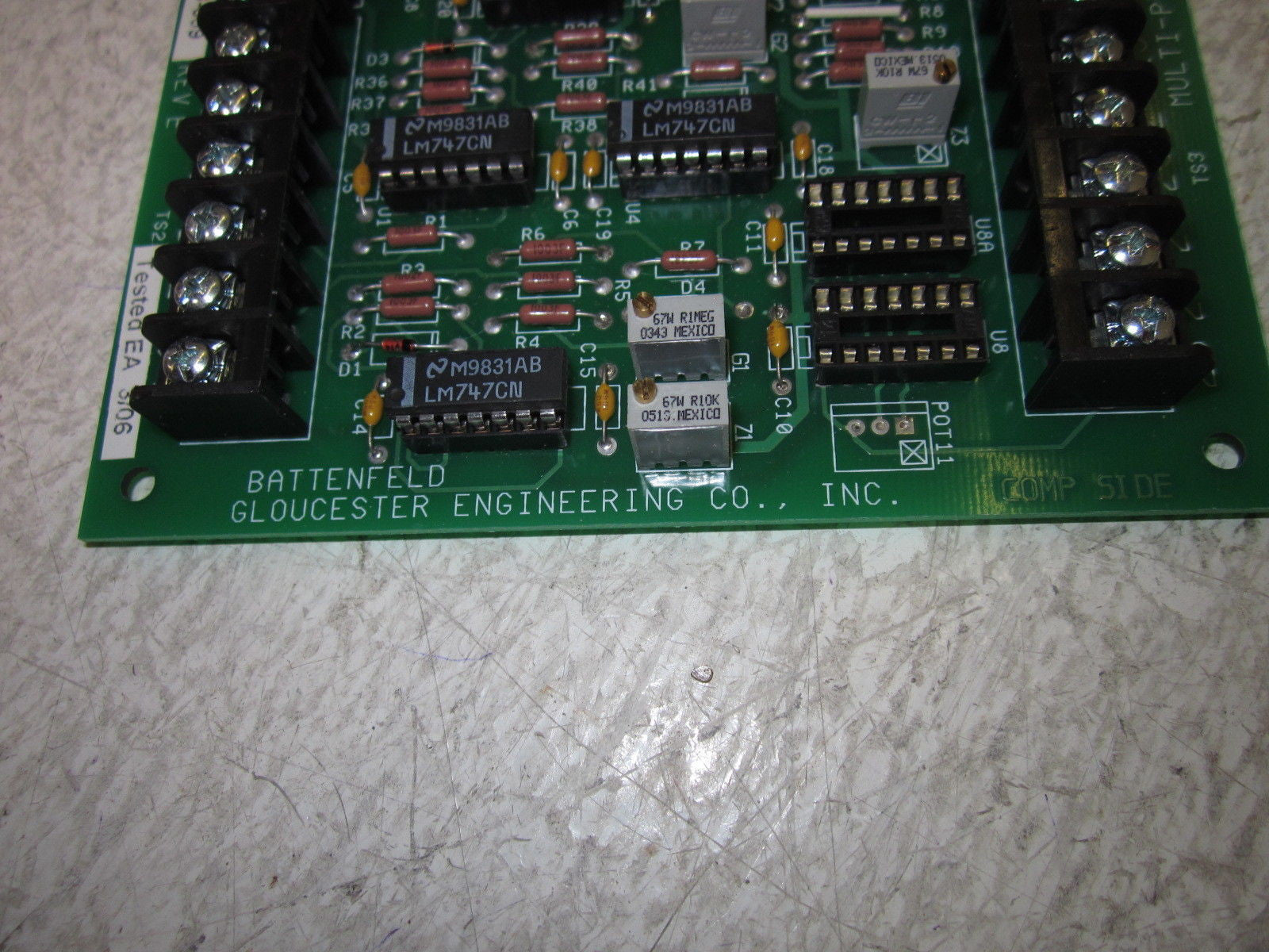 BATTENFELD GLOUCESTER ENG D40074041 REV.E MULTI PURPOSE BOARD *USED*