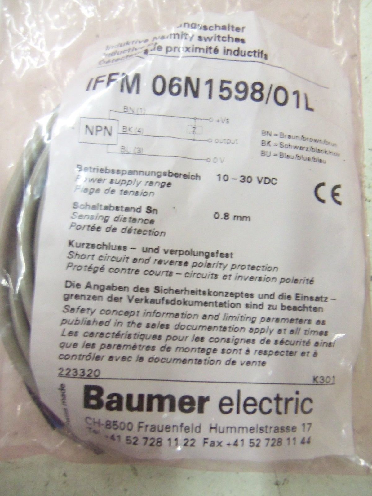 BAUMER IFFM 06N1598/O1L *NEW IN BAG*