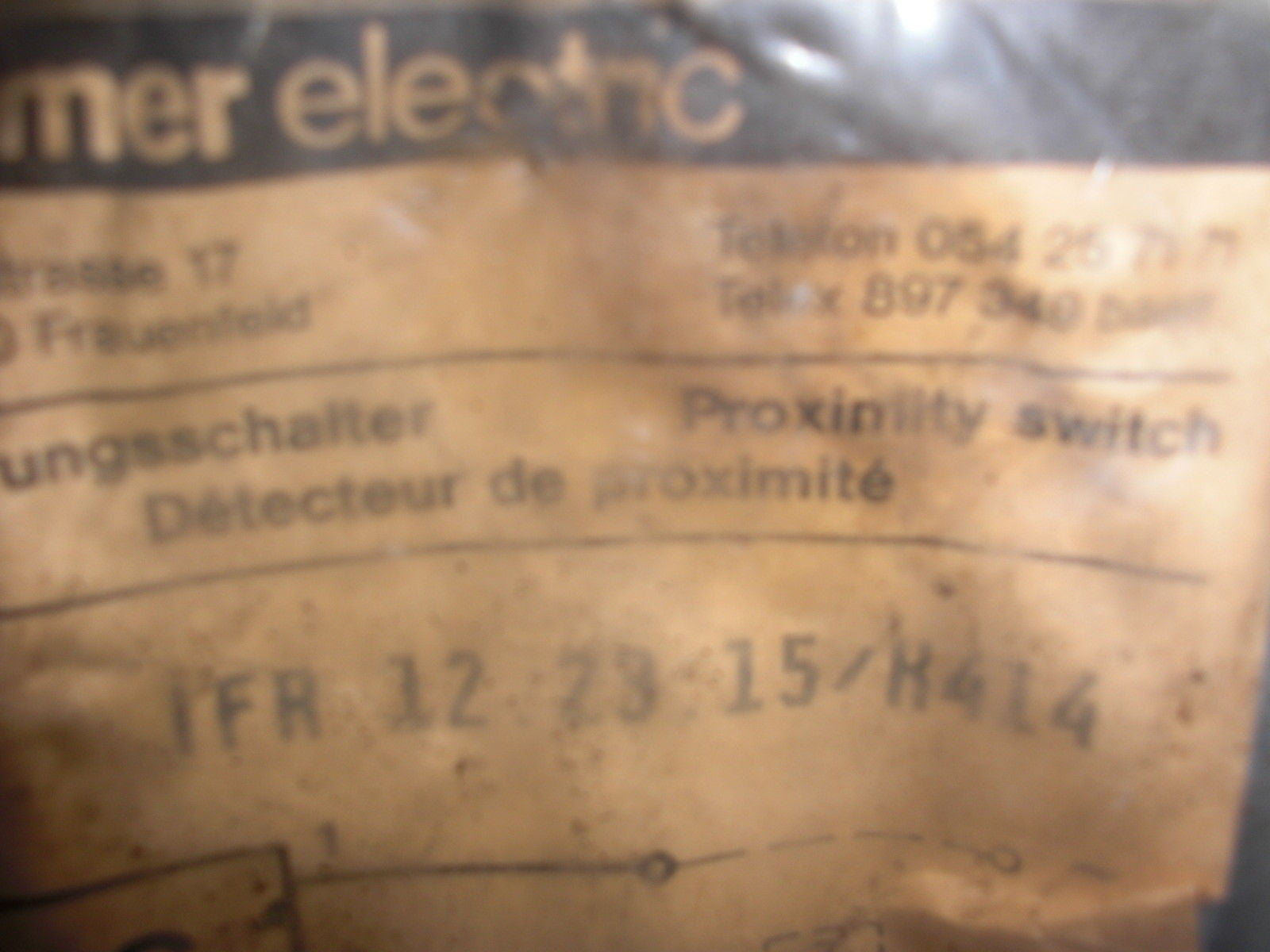 BAUMER IFR 12.23.15 K414 PROXIMITY SWITCH *NEW*