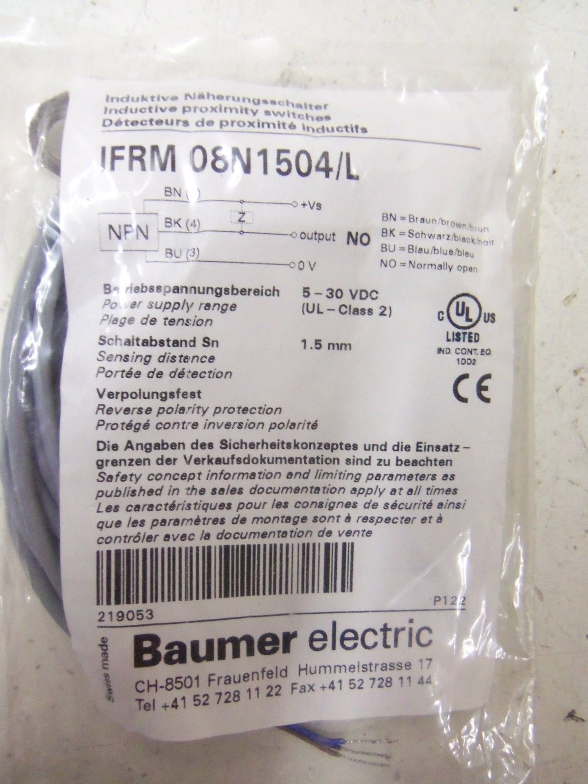 BAUMER IFRM 08N1504/L *NEW IN BAG*