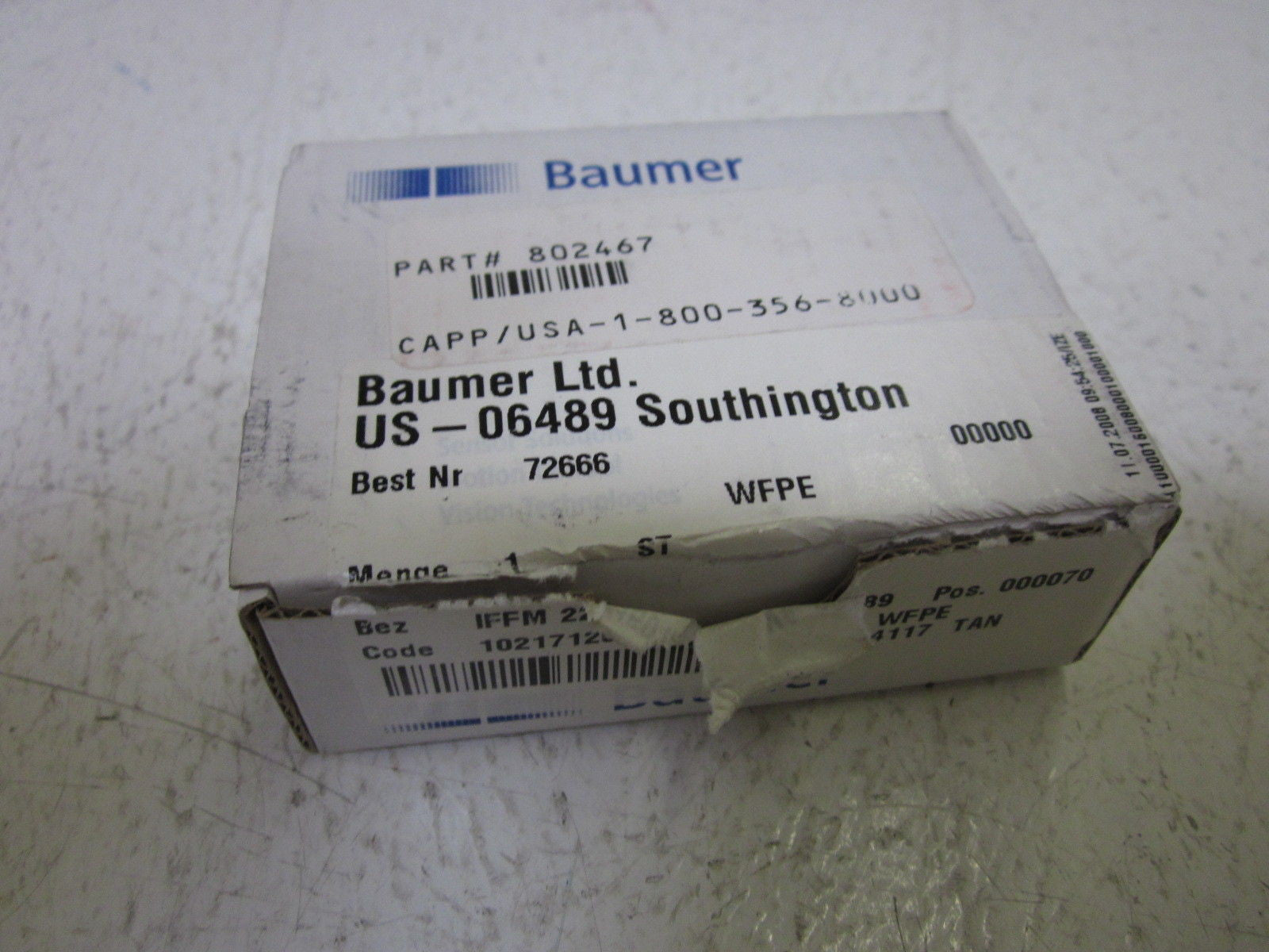 BAUMER IFFM22P1501/L INDUCTIVE SENSOR *NEW IN BOX*