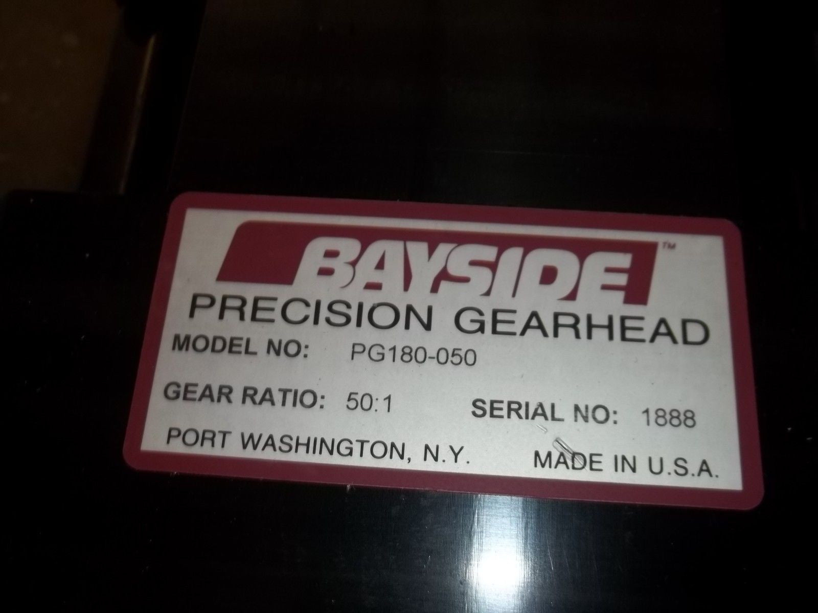 BAYSIDE PG180-050 PRECISION GEARHEAD 50:1 *NEW NO BOX*