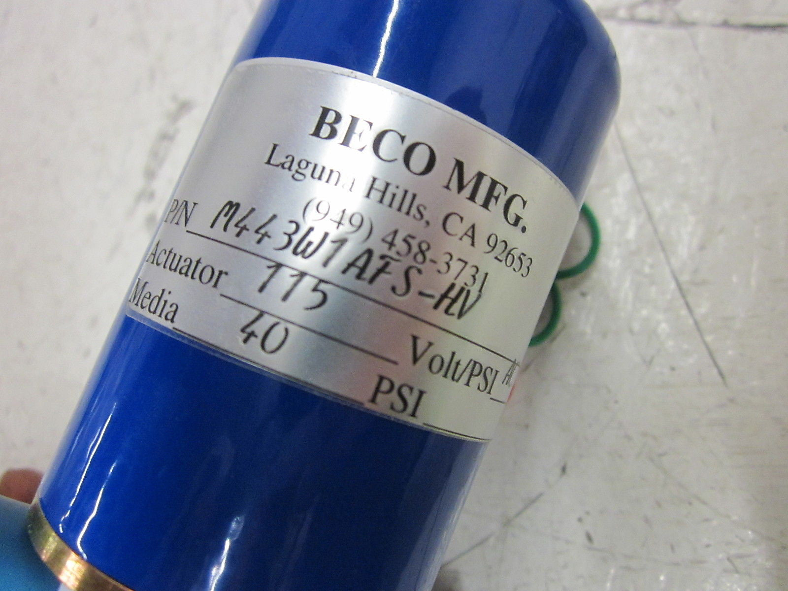 BECCO MFG. M443W1AFS-HV VALVE 115V 40PSI *NEW NO BOX*