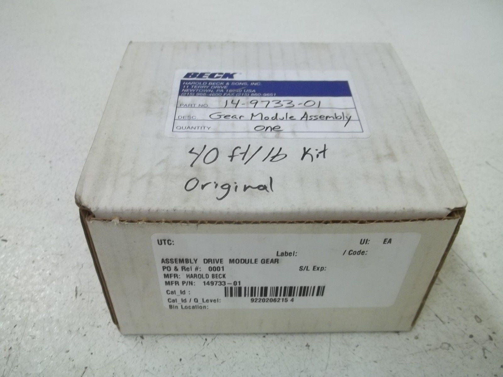 BECK 14-9733-01 GEAR MODULE ASSEMBLY *NEW IN BOX*