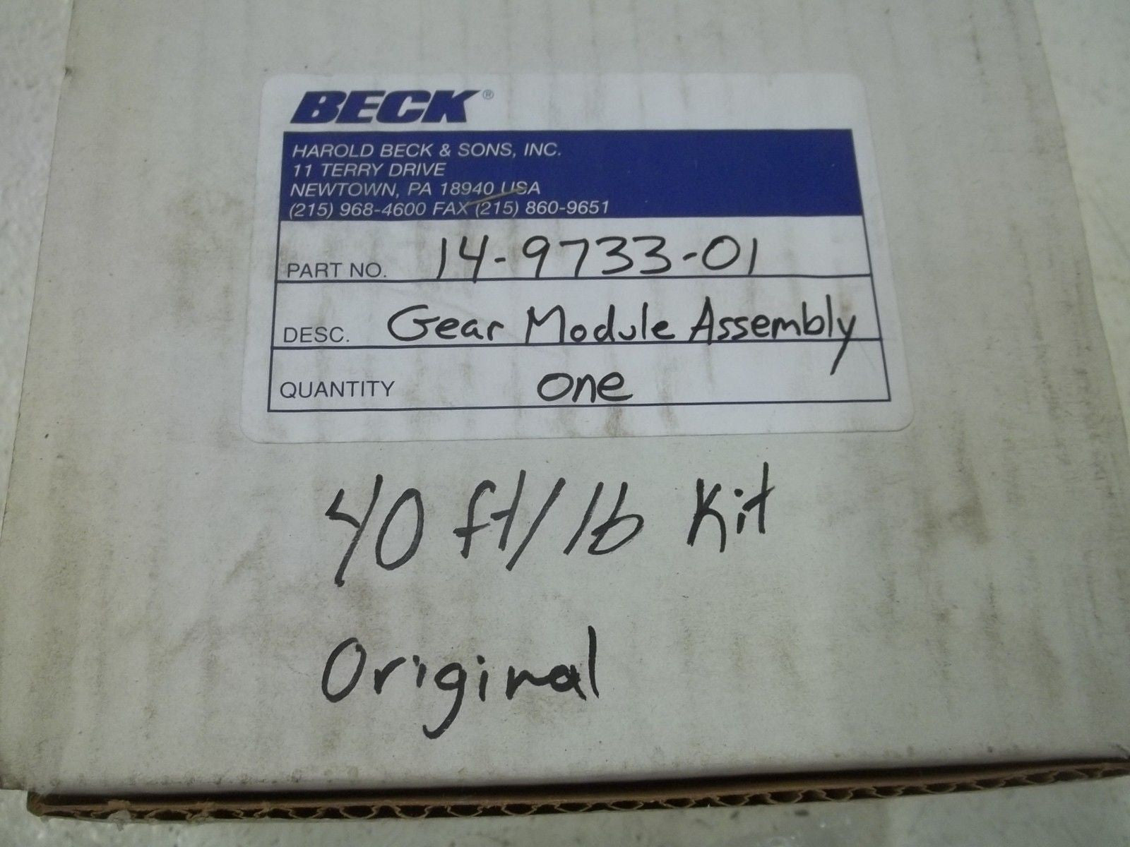 BECK 14-9733-01 GEAR MODULE ASSEMBLY *NEW IN BOX*