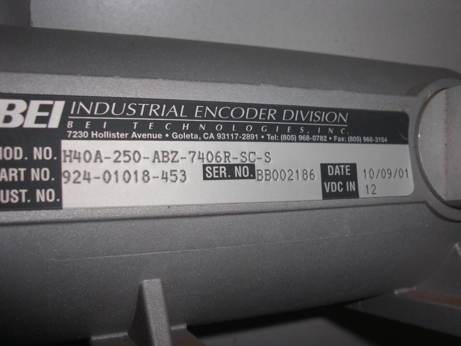 BEI H40A-250-ABZ-7406R-SC-S *USED*