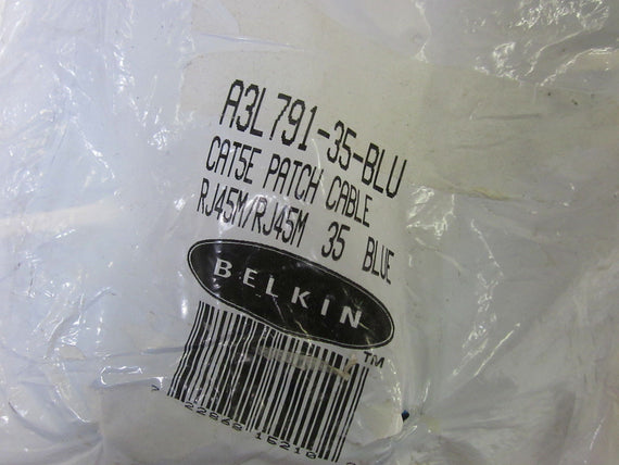 BELKIN A3L791-35-BLU CAT5E BLUE PATCH CABLE RJ45M/RJ45M  *NEW IN A FACTORY BAG*