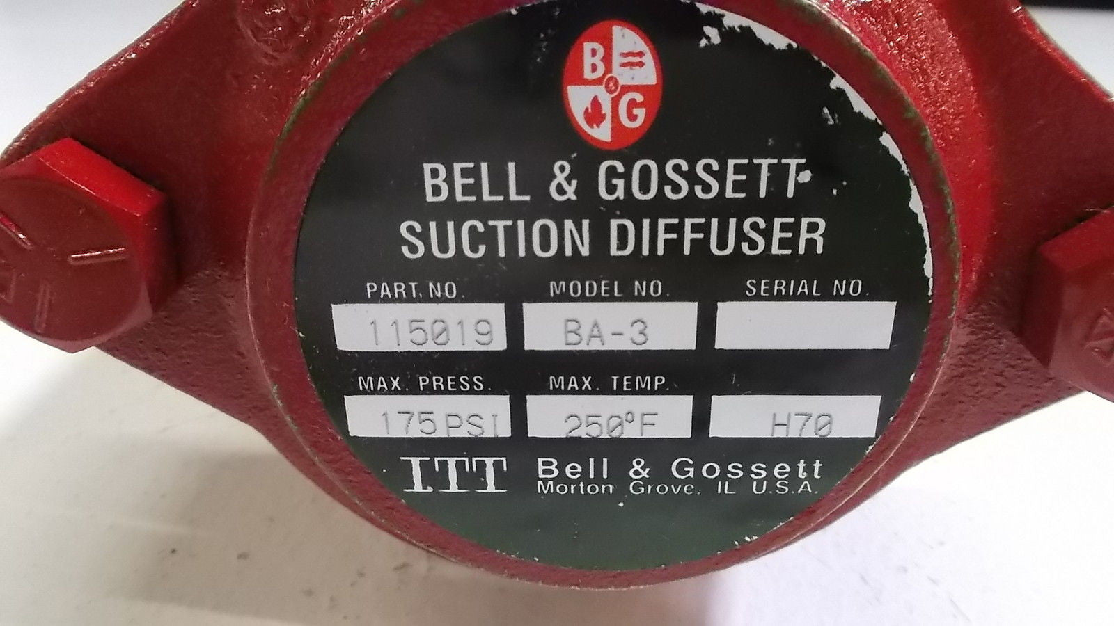 BELL GOSSETT SUCTION DIFFUSER 115019 *NEW NO BOX*