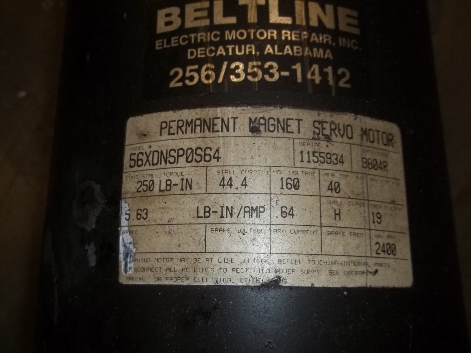 BELTLINE MAGNET 56XDNSP0S64 SERVO MOTOR *USED*