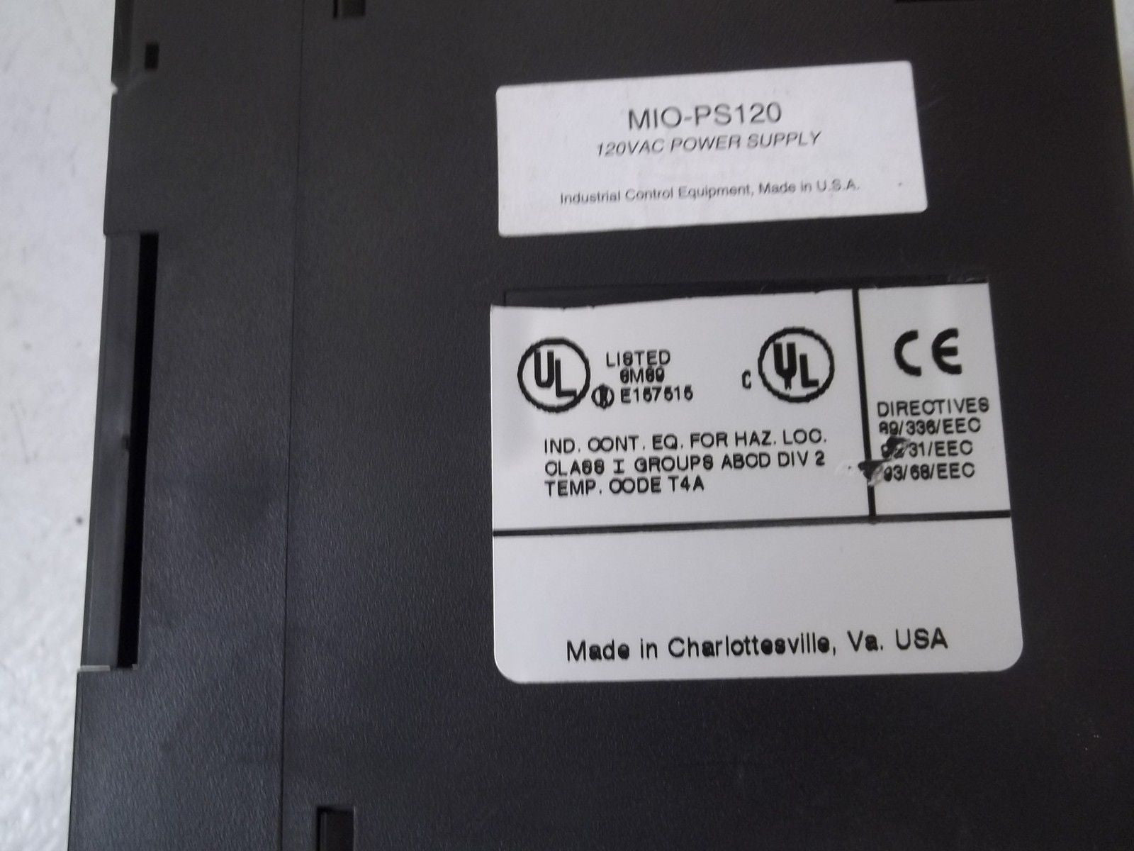 BERKELEY PROCESS CONTROL INC MIO-PS120 120VAC POWER SUPPLY *USED*