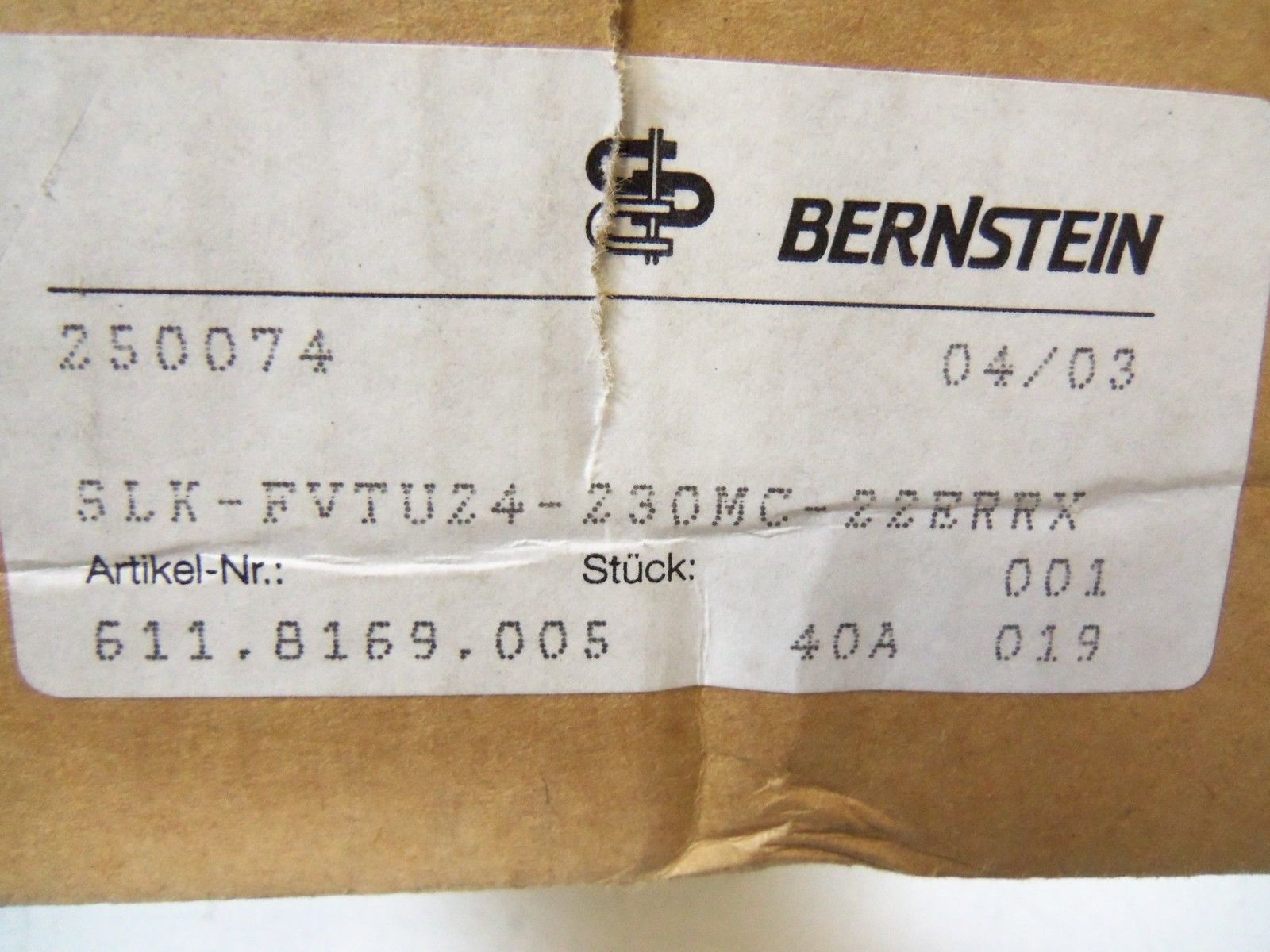 BERNSTEIN 611.8169.005 *NEW IN BOX*