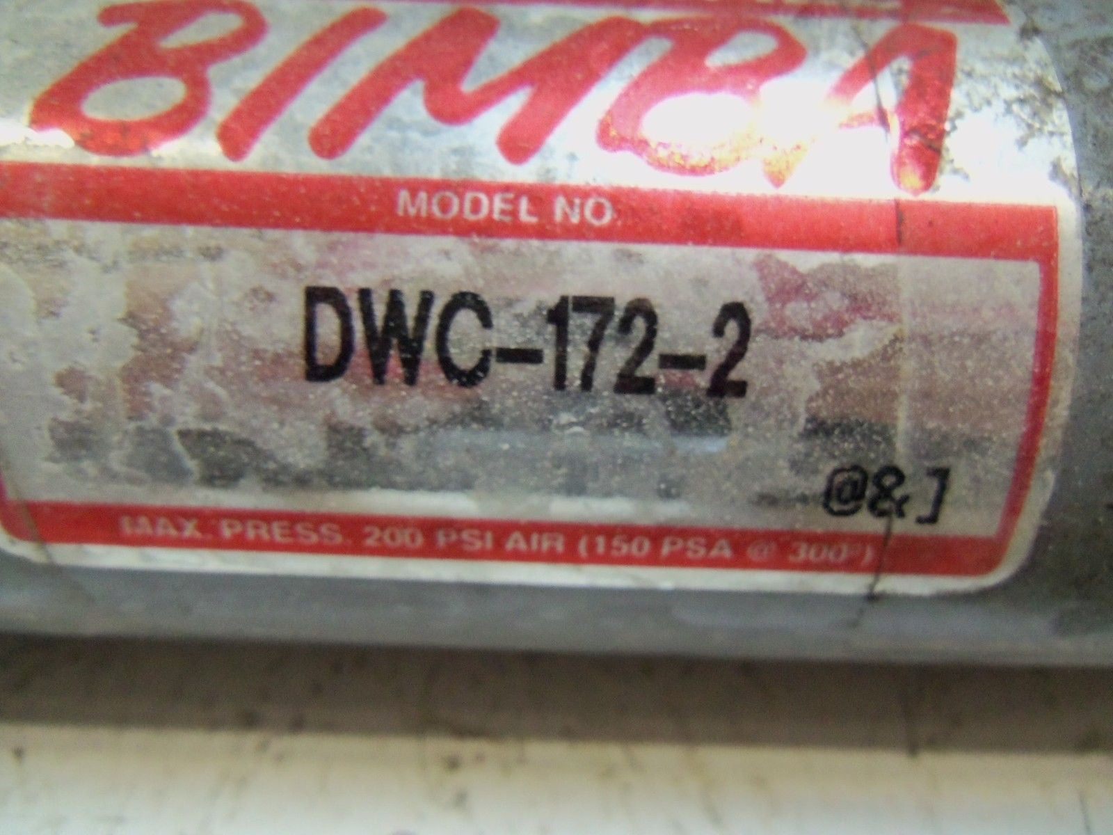 BIMBA DWC-172-2 PNEUMATIC CYLINDER *USED*