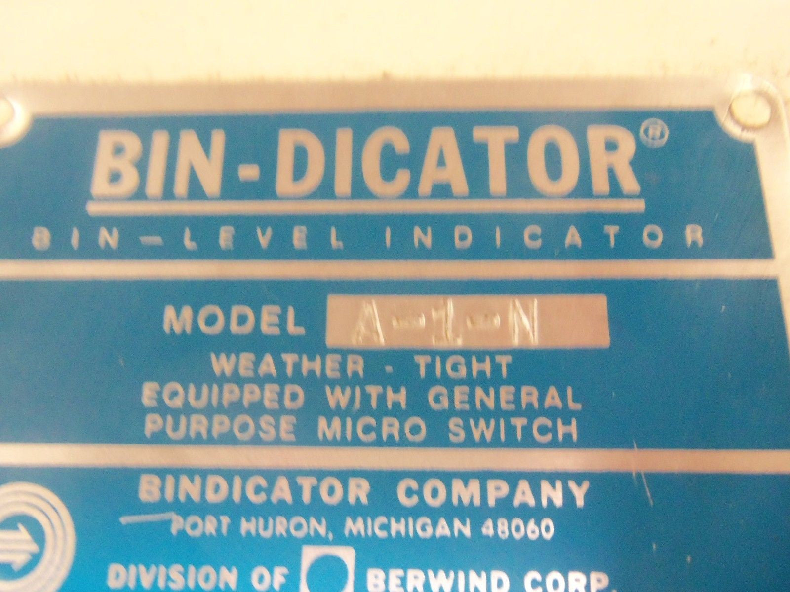 BIN-DICATOR A-1-N *USED*