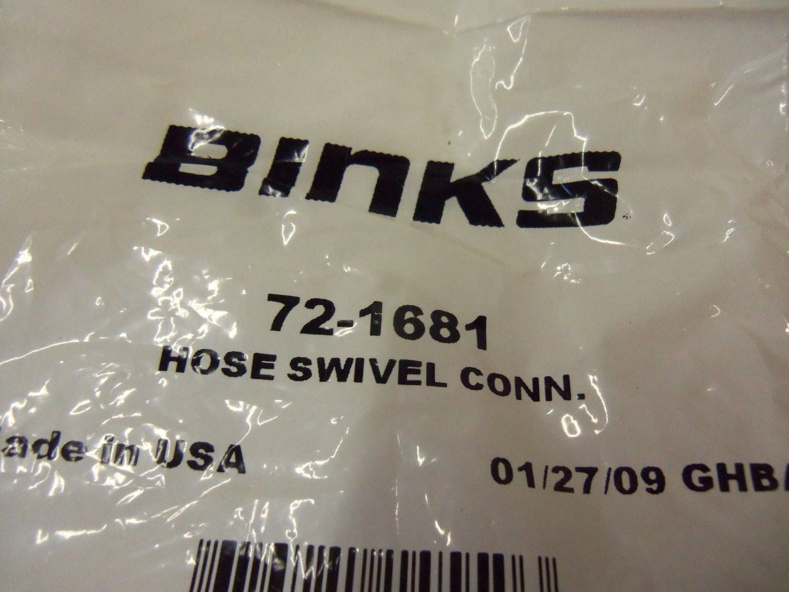 BINKS FITTINGS 72-1681 (WHITE BAG) *NEW IN FACTORY BAG*