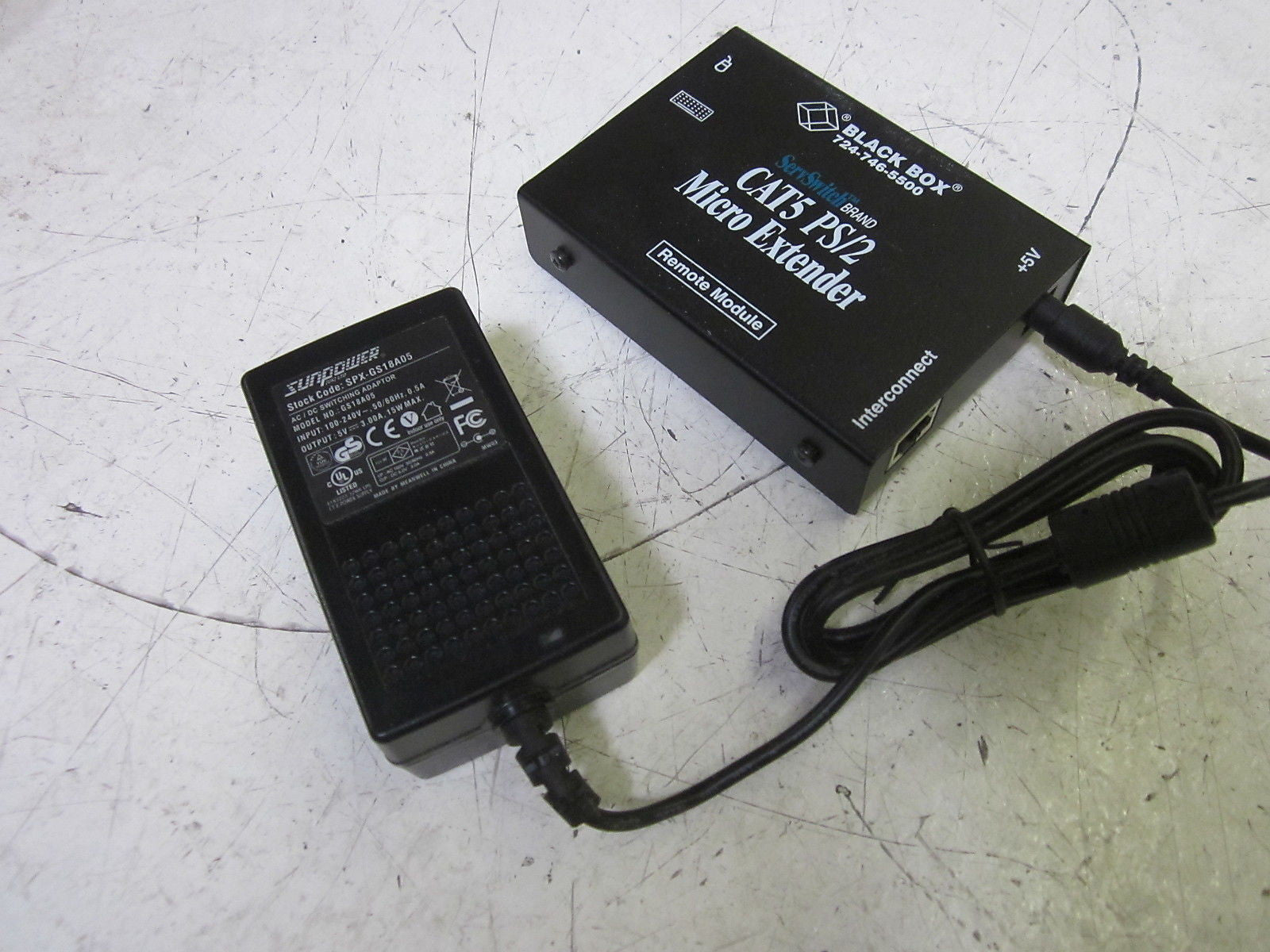 BLACK BOX SERVSWITCH ACU1007A CAT5 PS/2 EXTENDER W/ SPX-GS18A05 *NEW NO BOX*