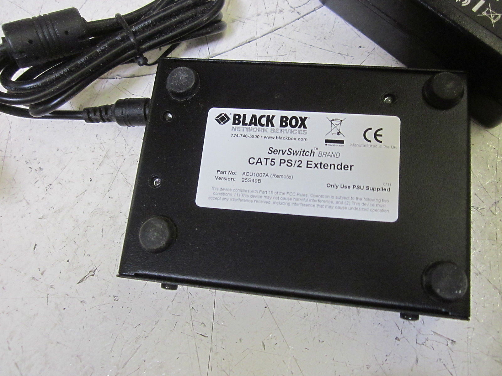 BLACK BOX SERVSWITCH ACU1007A CAT5 PS/2 EXTENDER W/ SPX-GS18A05 *NEW NO BOX*