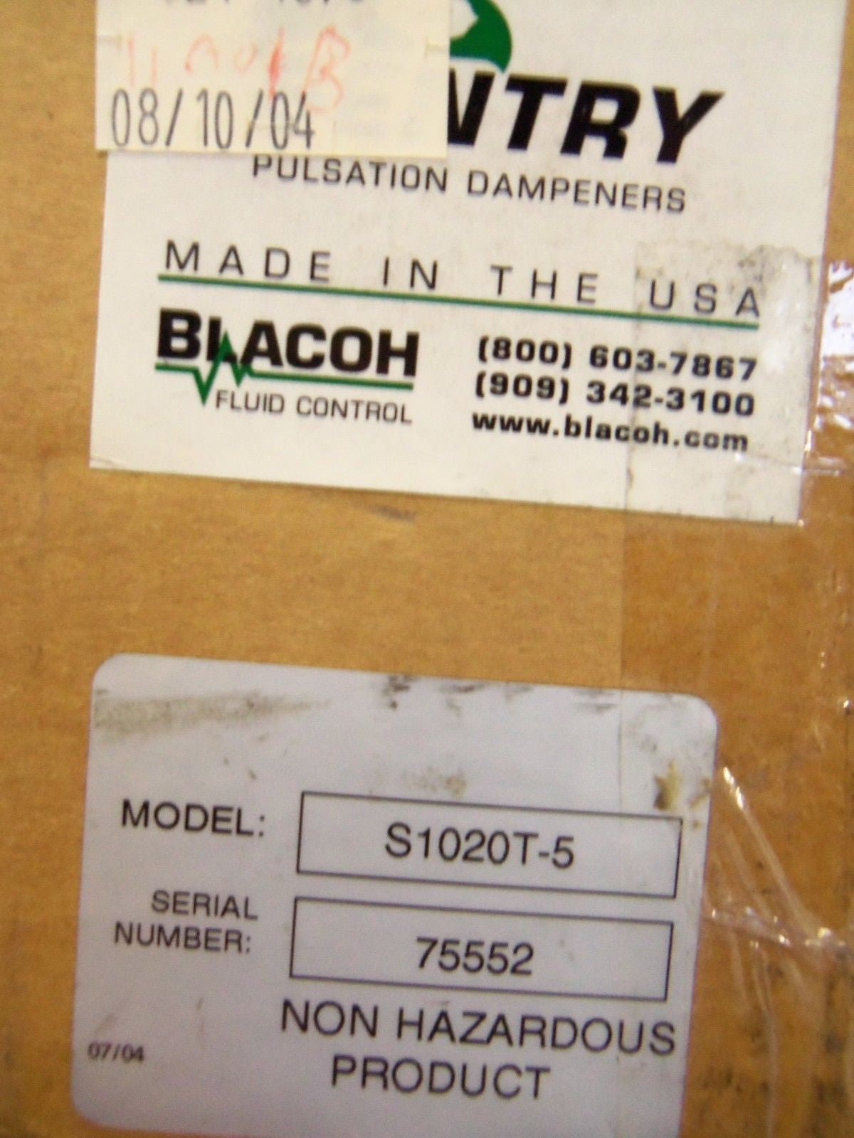 BLACOH FLUID CONTROL S1020T-5 *NEW IN BOX*