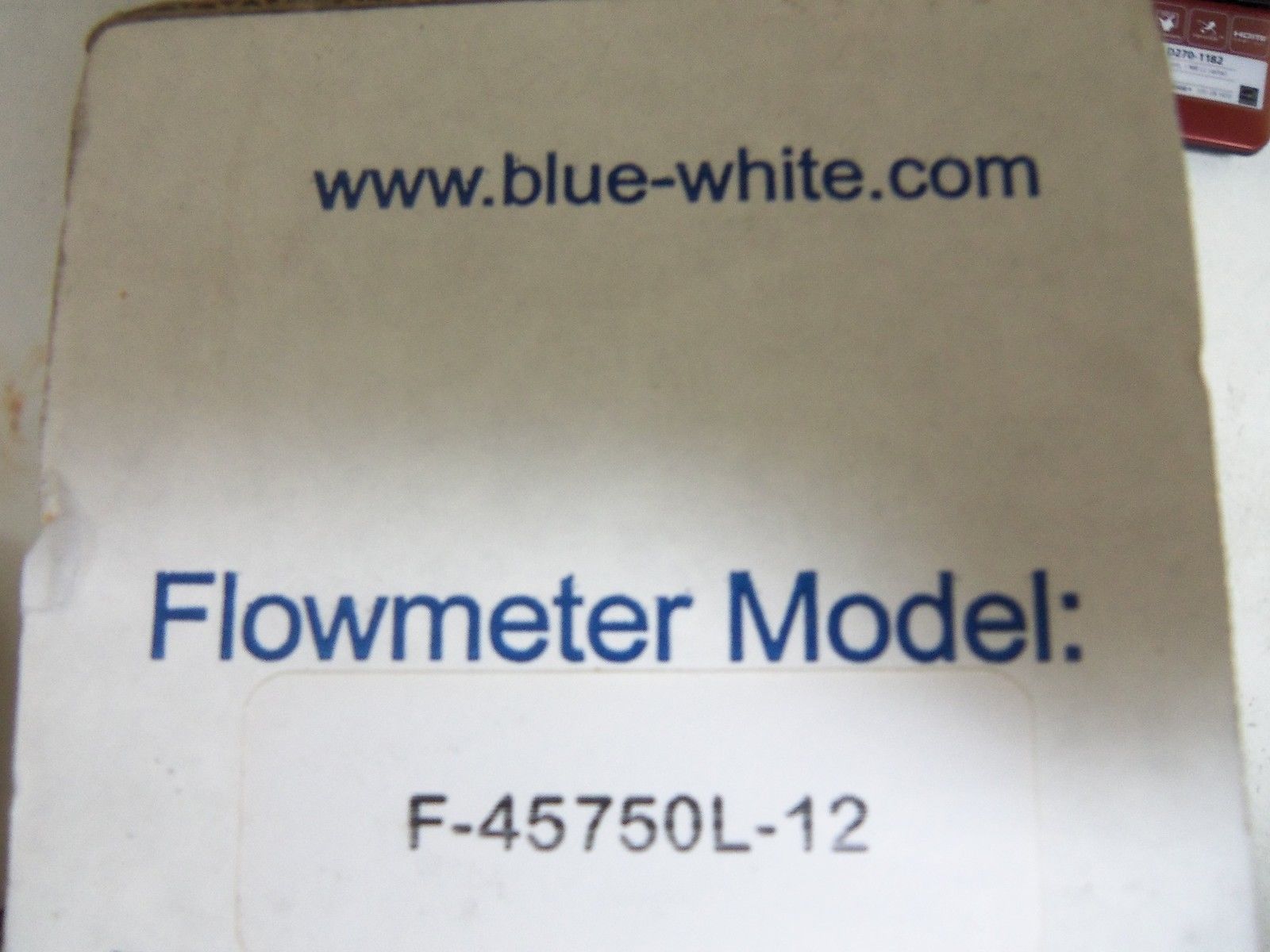 BLUE-WHITE F-45750L-1R FLOWMETER *NEW IN BOX*