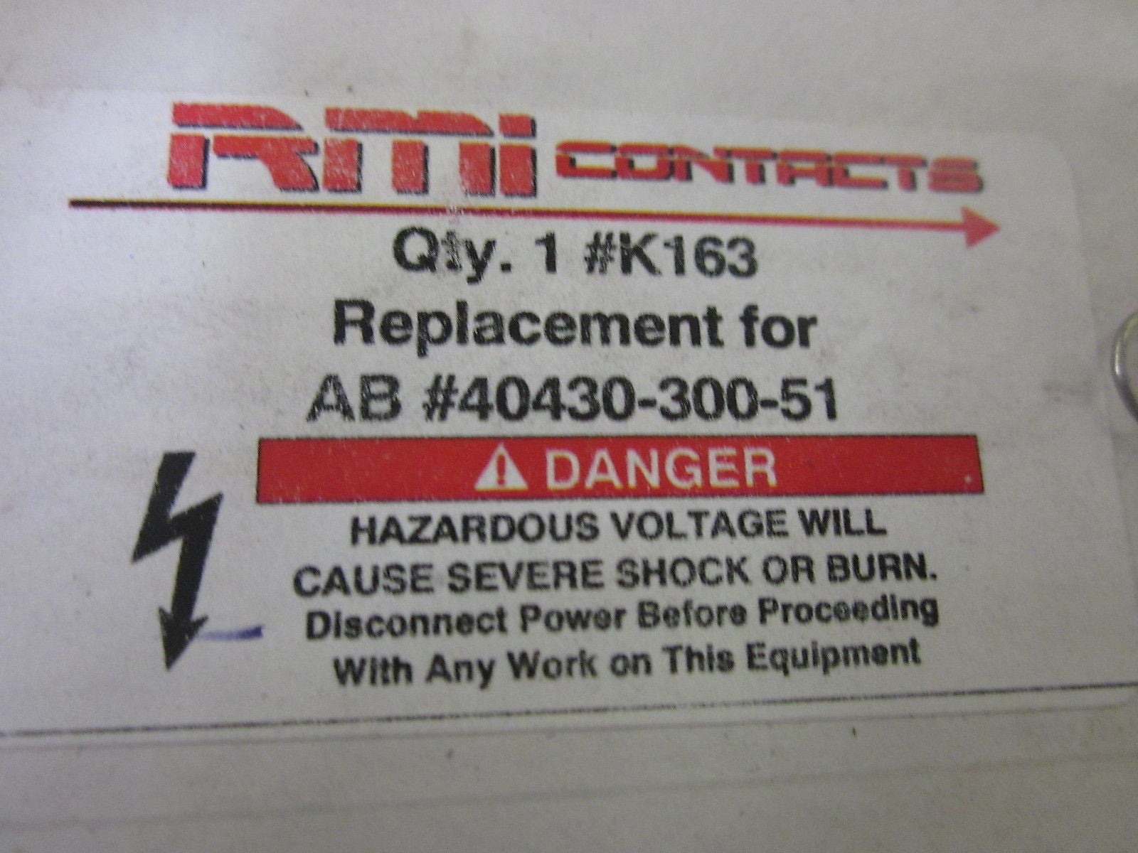 RMI CONTACTS K163 REPLACEMENT FOR AB# 40430-300-51 *NEW IN BOX*