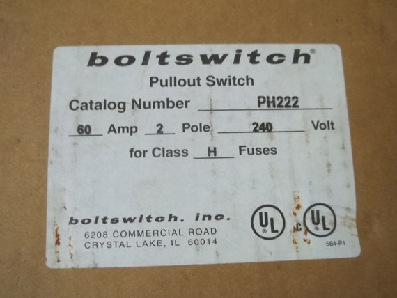 BOLTSWITCH PH222 PULLOUT SWITCH *NEW IN BOX*