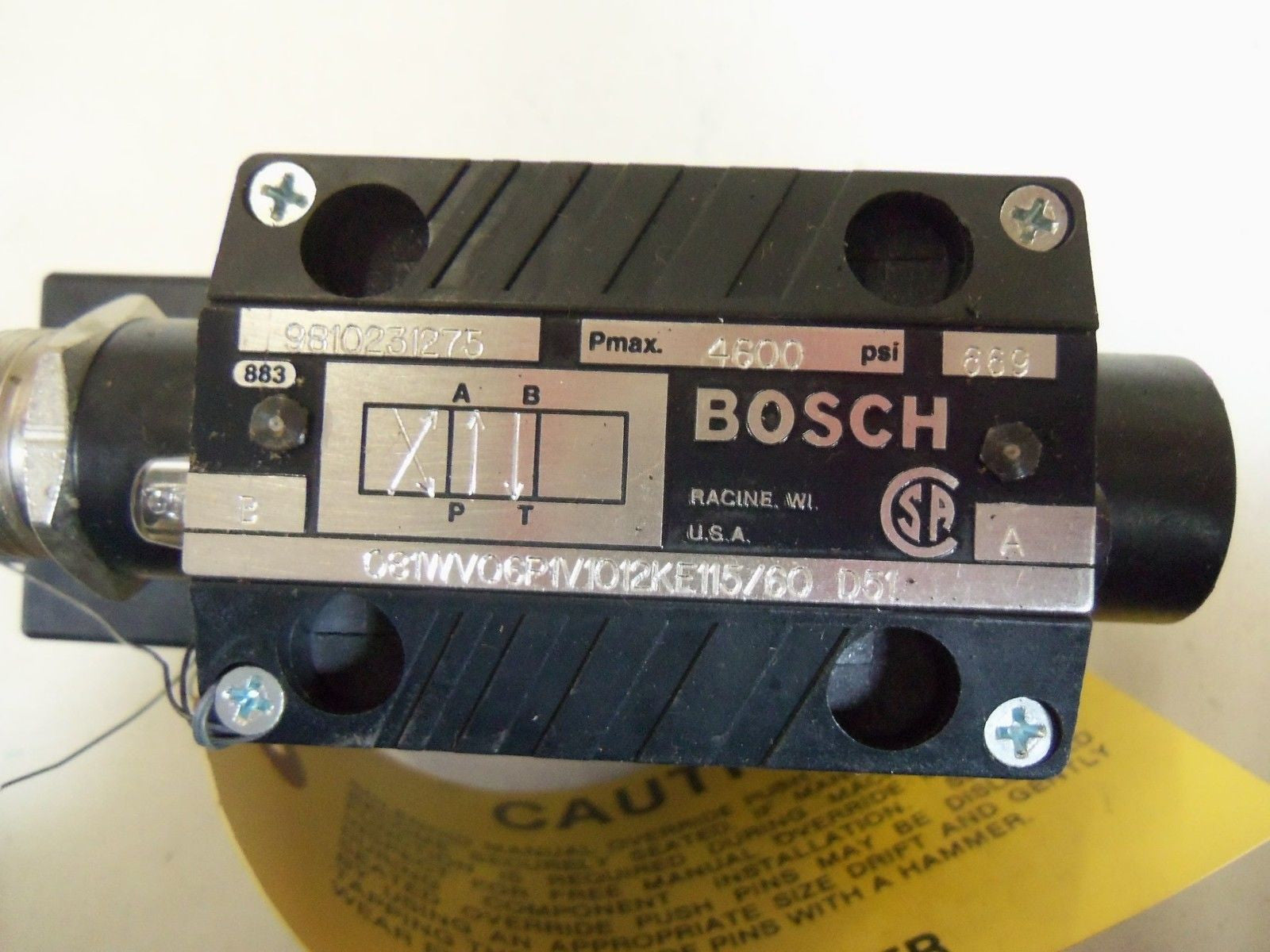 BOSCH FLUID POWER 9810231275 DIRECTIONAL CONTROL VALVE *NEW IN BOX*