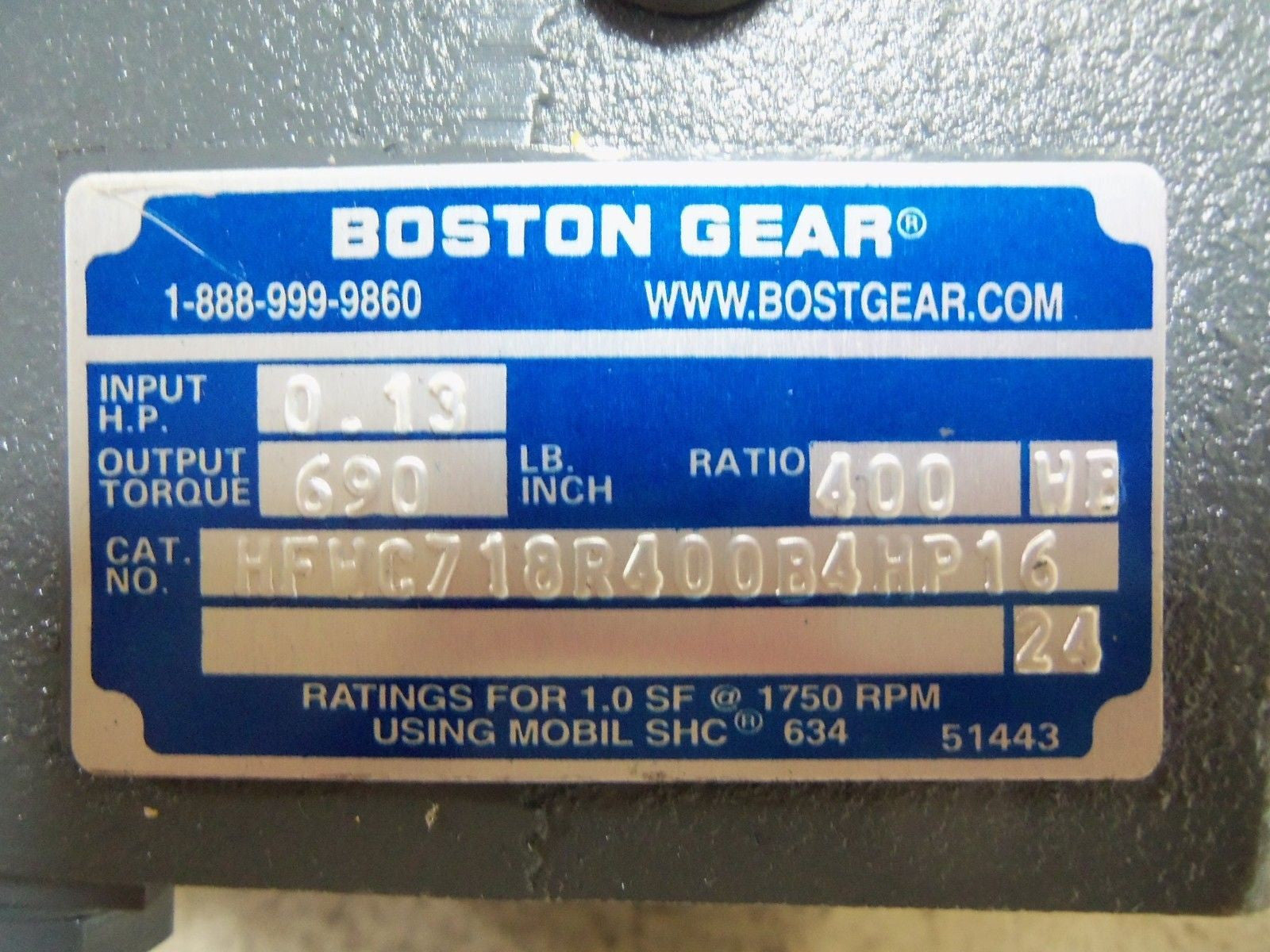 BOSTON GEAR HFWC718R400B4HP16 MOTOR *NEW NO BOX*