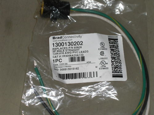 DANIEL WOODHEAD 1R3006A20A120 RECEPTACLE 3P MALE STRAIGHT * NEW IN FACTORY BAG *