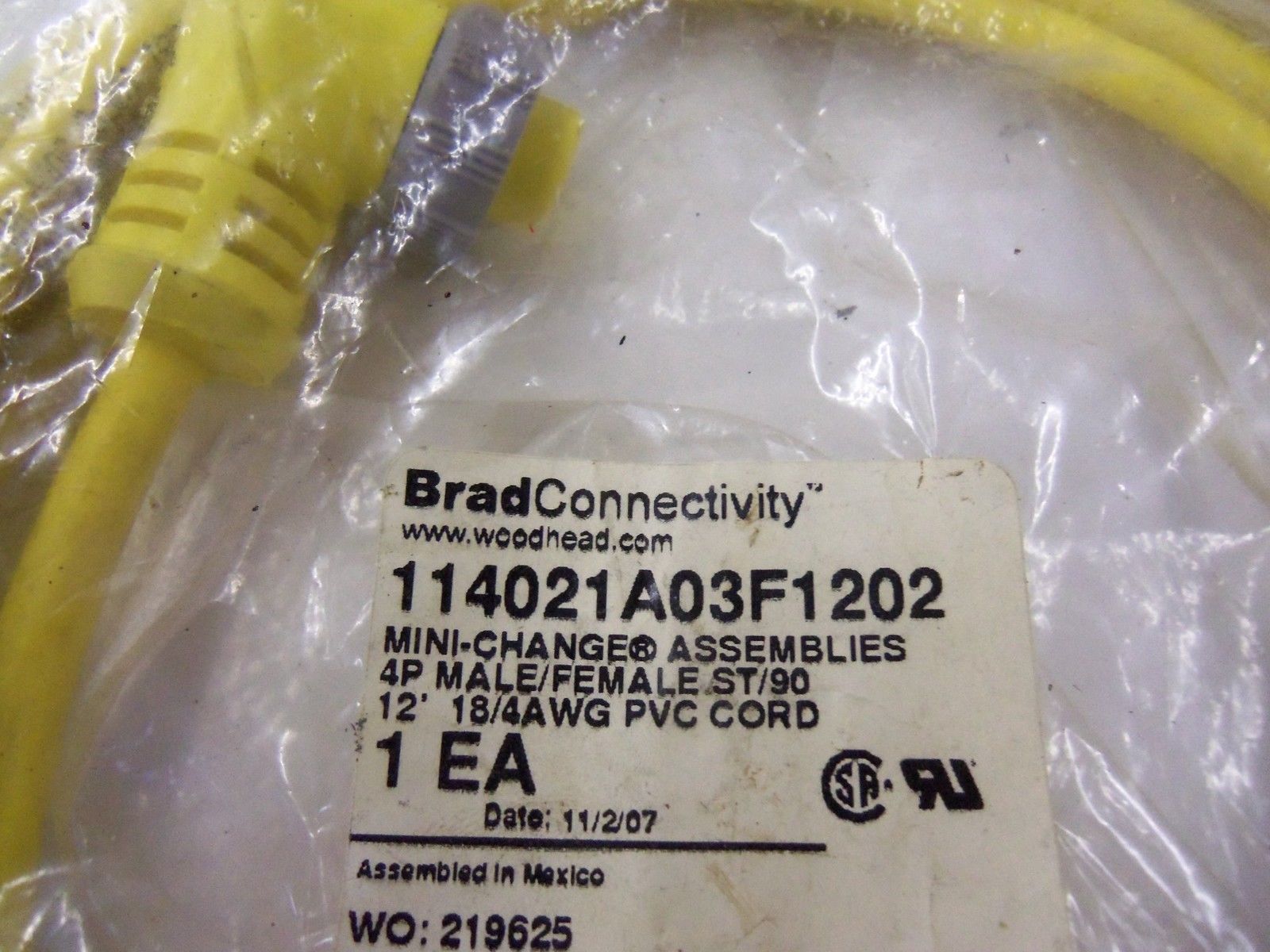 BRAD CONNECTIVITY 114021A03F1202 *NEW IN BAG*