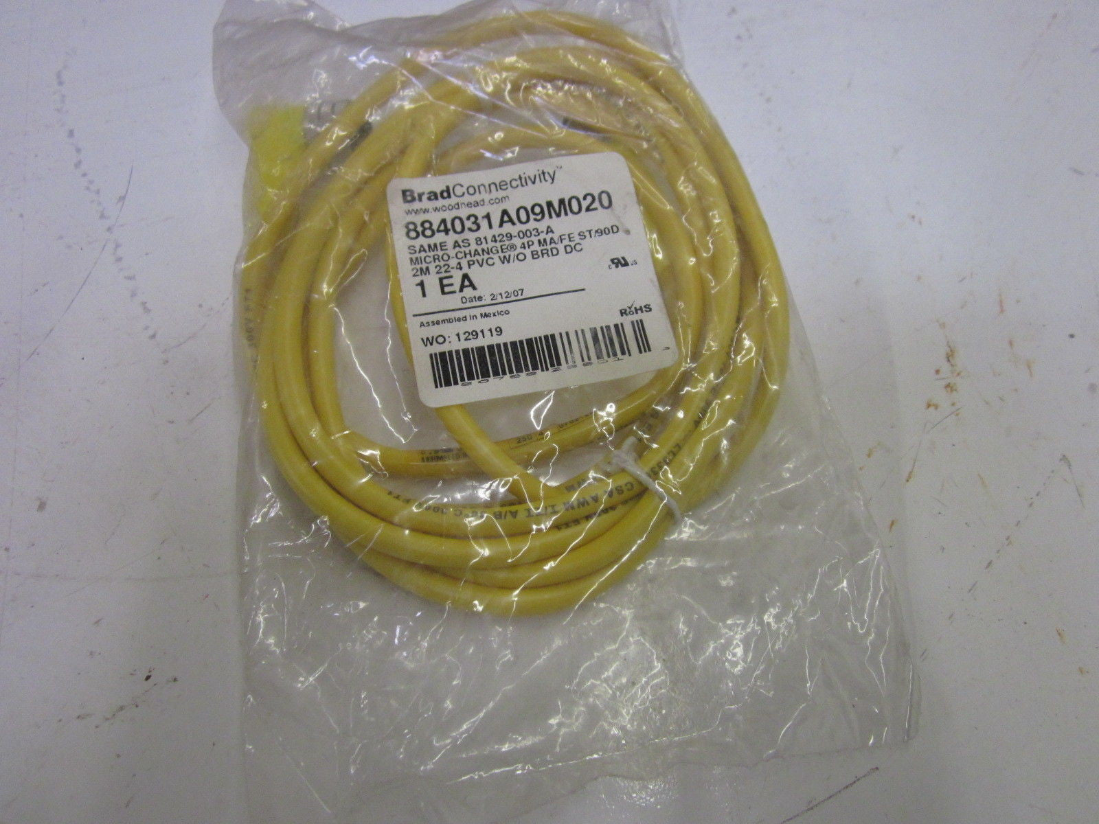 BRAD CONNECTIVITY 884031A09M020 *NEW IN A FACTORY BAG*