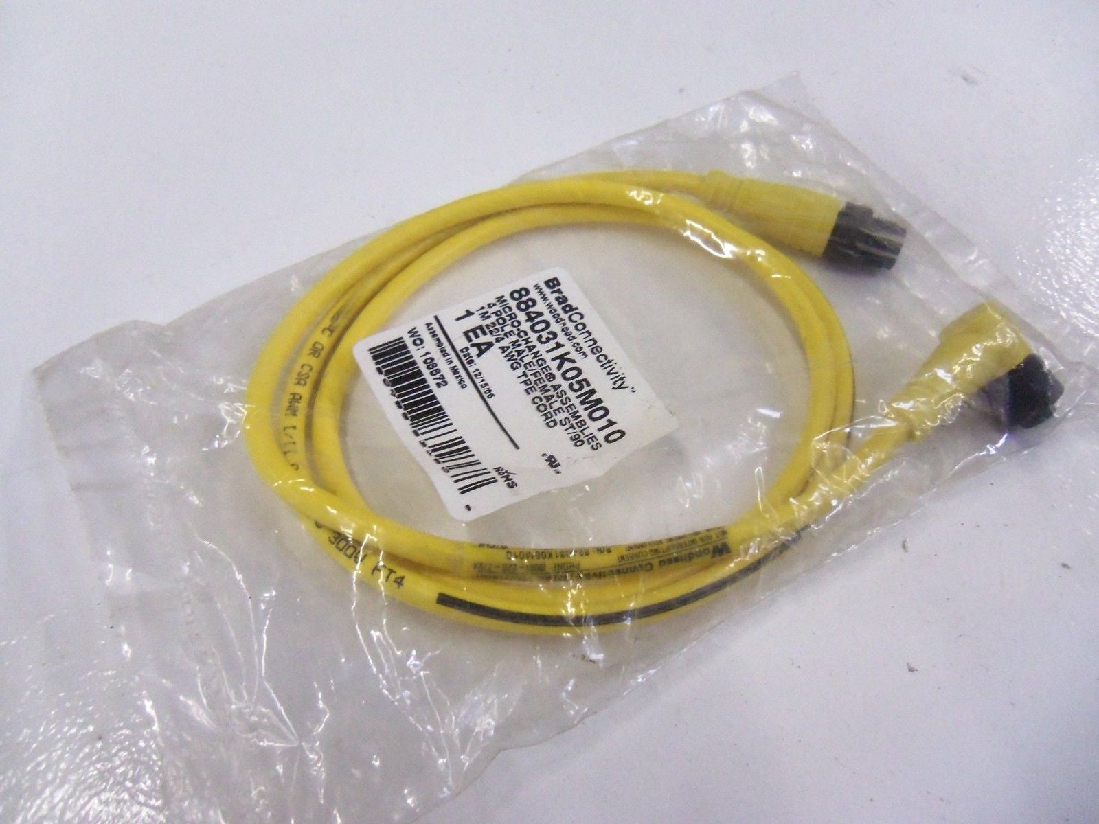 BRAD CONNECTIVITY 884031K05M010 CORDSET  *NEW IN BAG*