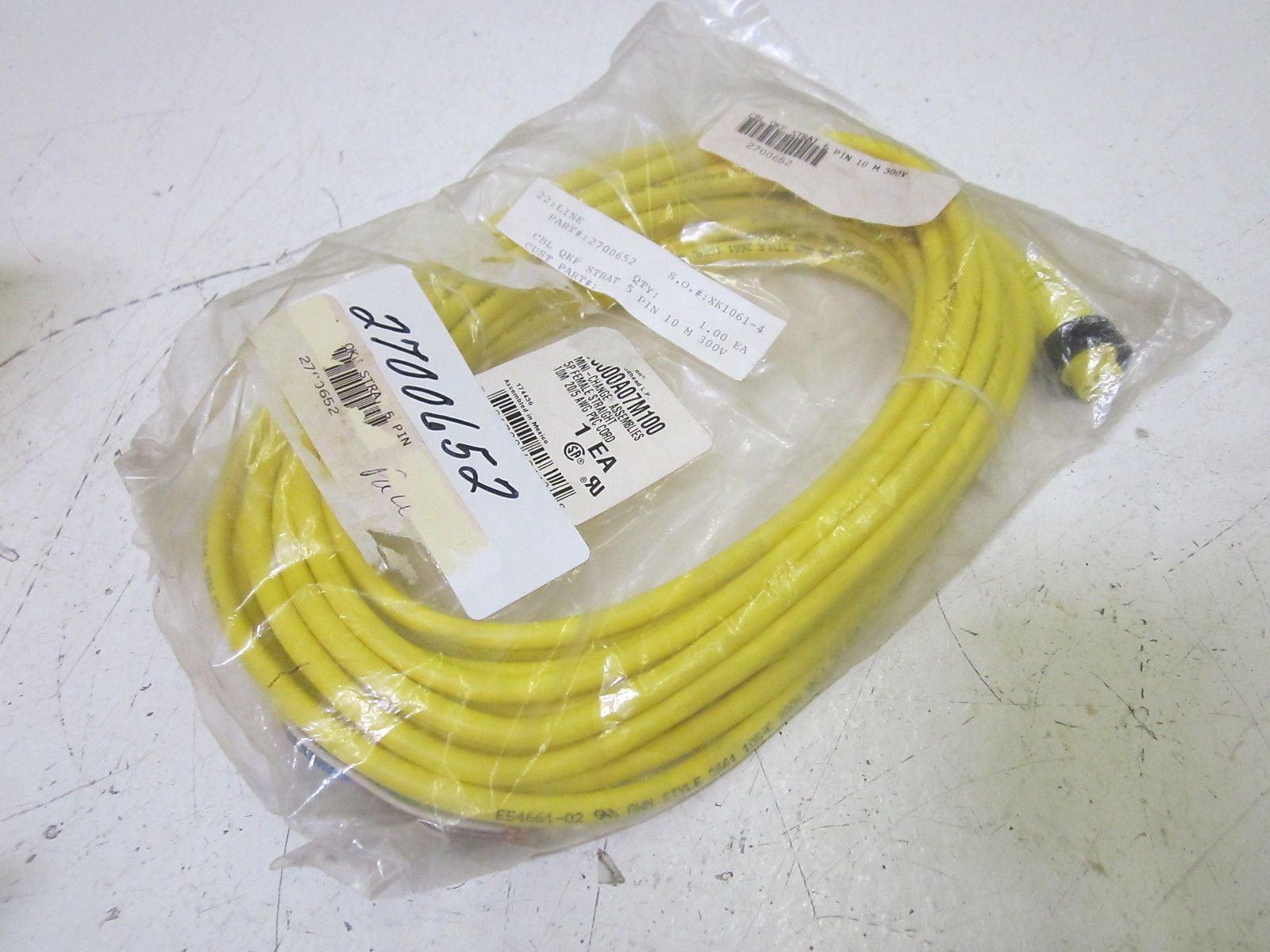 BRAD HARRISON 105000A07M100 MINI-CHANGE 5P-FEMALE CORD10M *NEW IN A FACTORY BAG*