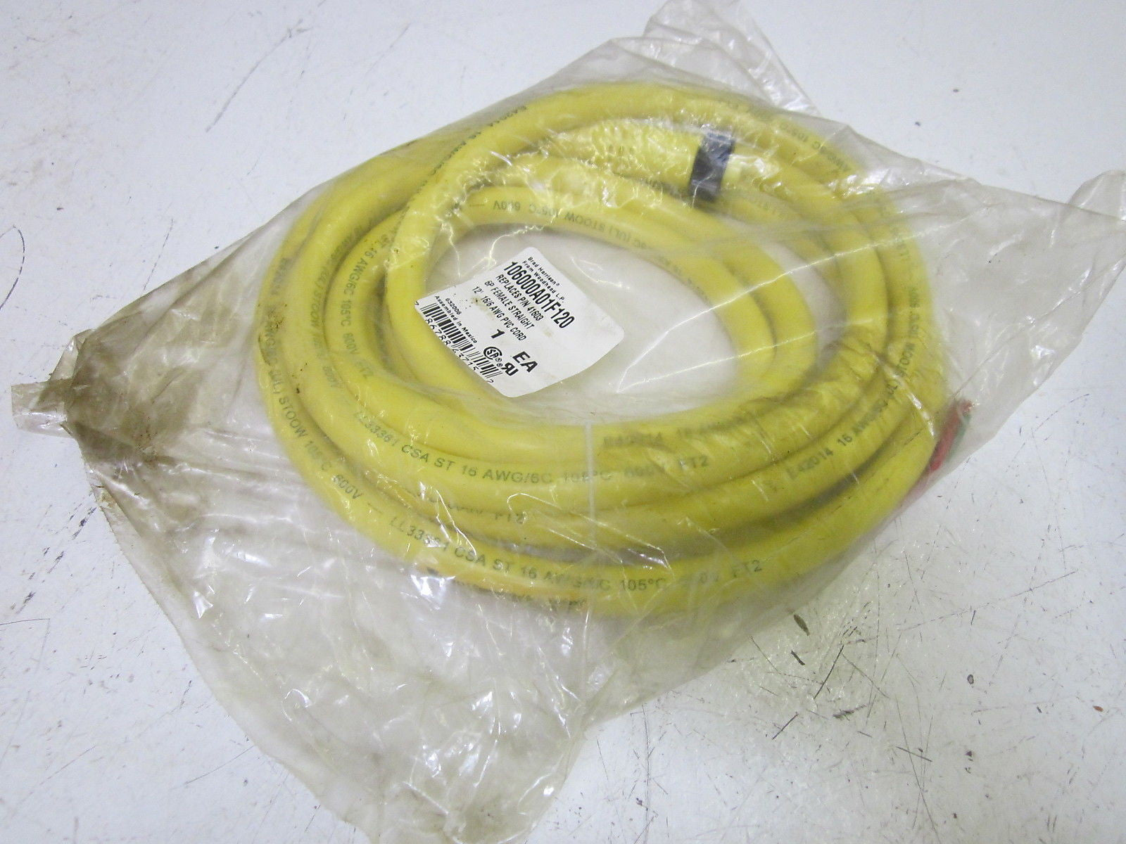DANIEL WOODHEAD 41603 106000A01F120 FEMALE CORDSET *NEW IN FACTORY BAG*