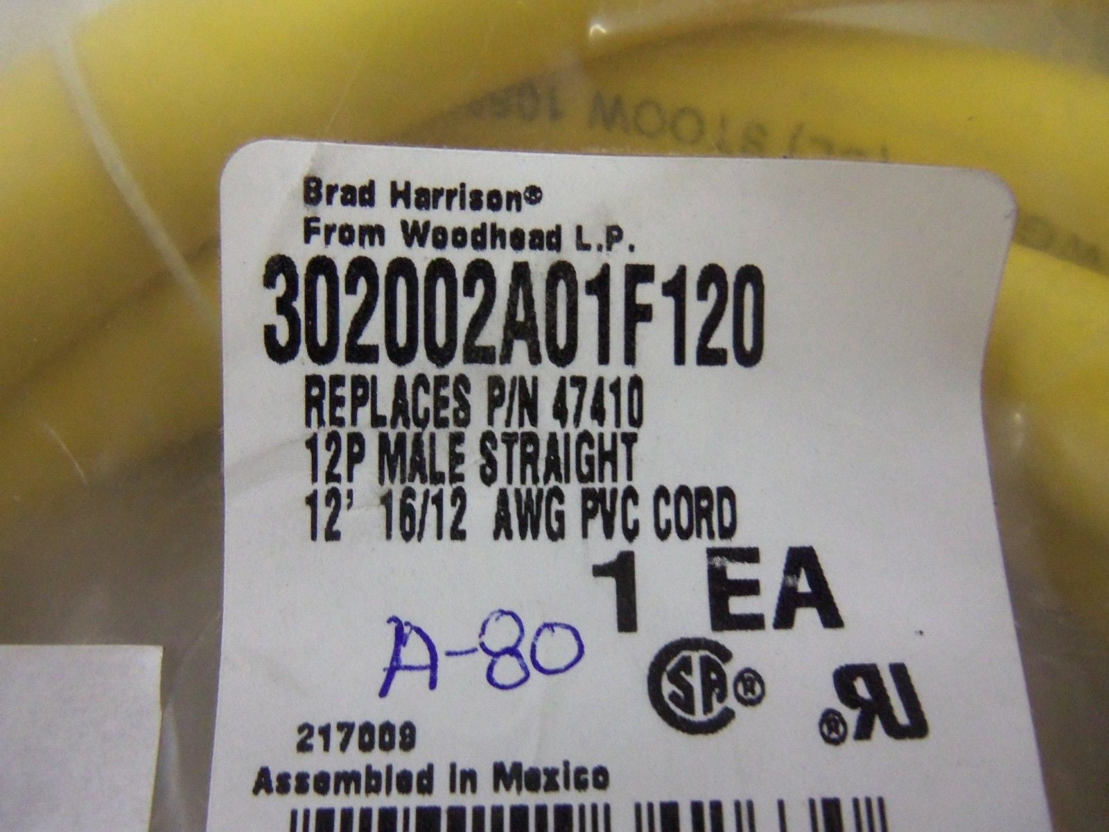 DANIEL WOODHEAD 47410 302002A01F120 MALE CORDSET *NEW IN FACTORY BAG*