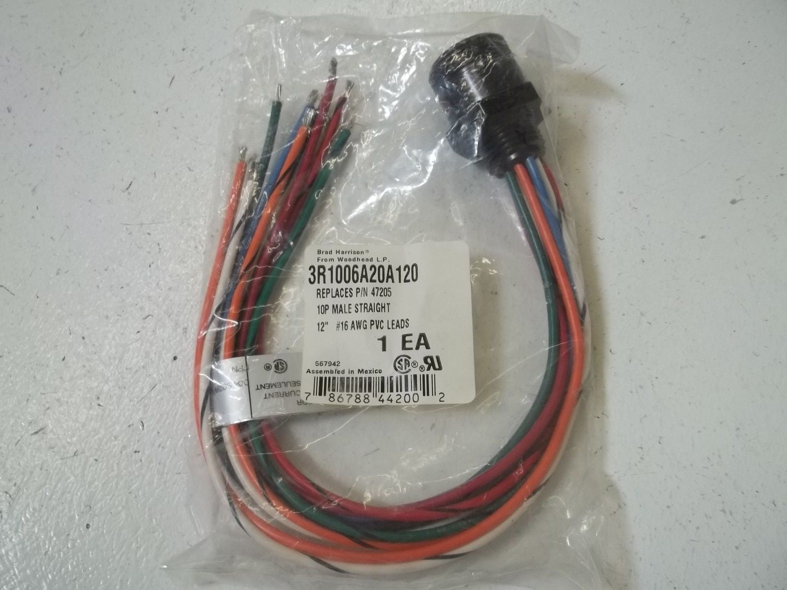 BRAD HARRISON 3R1006A20A120 STRAIGHT CONNECTOR *NEW IN A BAG*