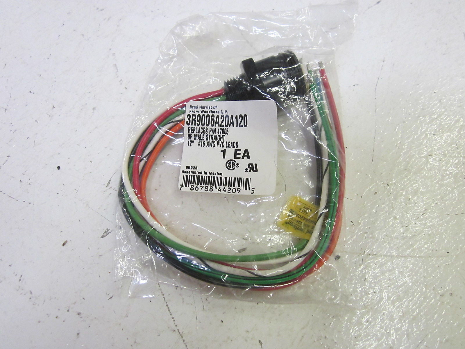 BRAD HARRISON 3R9006A20A120 MALE 9P RECEPTACLE *NEW IN FACTORY BAG*