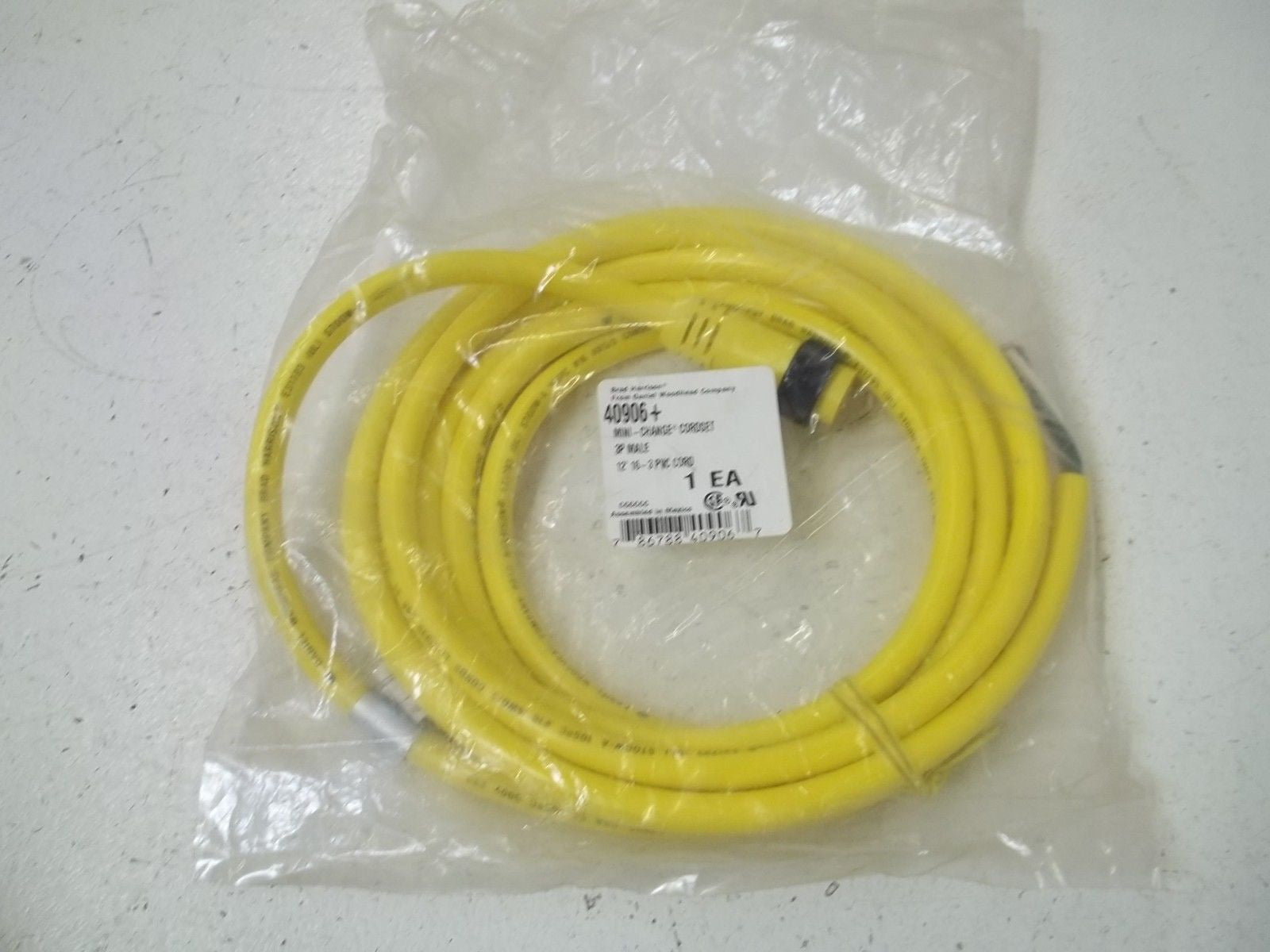 BRAD HARRISON 40906+ CORDSET 3P MALE *NEW IN A FACTORY BAG*