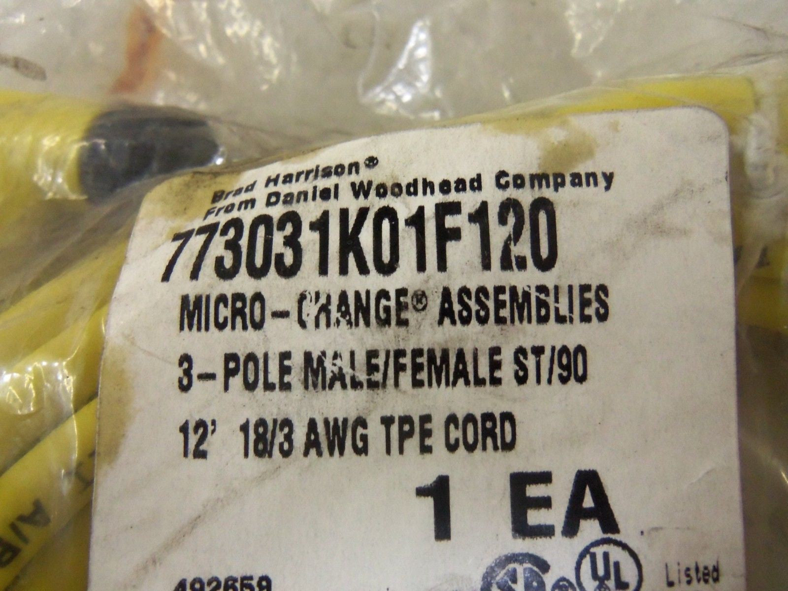 BRAD HARRISON 773031K01F120 CORDSET *NEW IN A FACTORY BAG*
