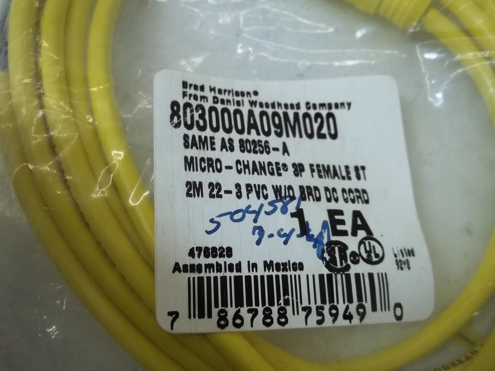 BRAD HARRISON 803000A09M020 MICRO-CHANGE 3P FEMALE *NEW IN A FACTORY BAG*
