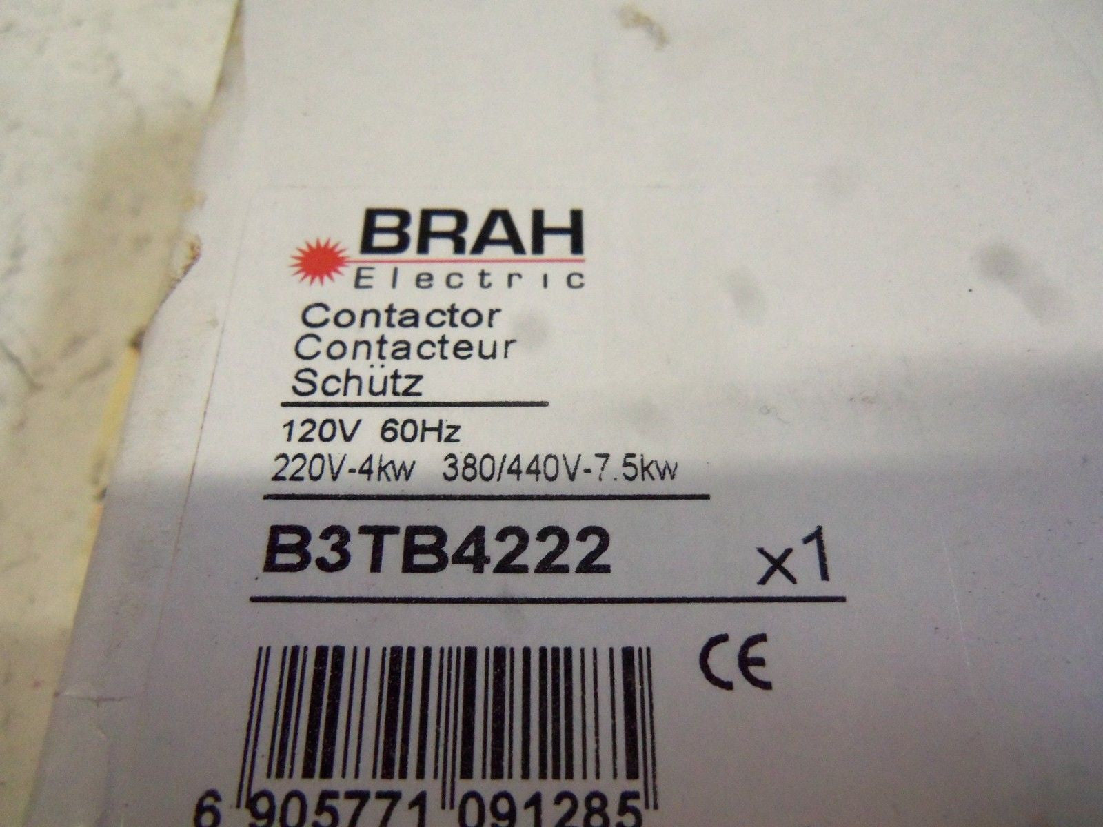 BRAH ELECTRIC B3TB4222 CONTACTOR *NEW IN BOX*