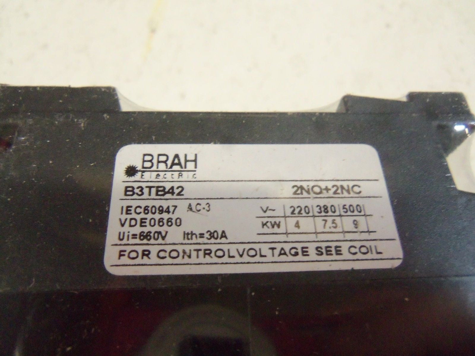 BRAH ELECTRIC B3TB4222 CONTACTOR *NEW IN BOX*