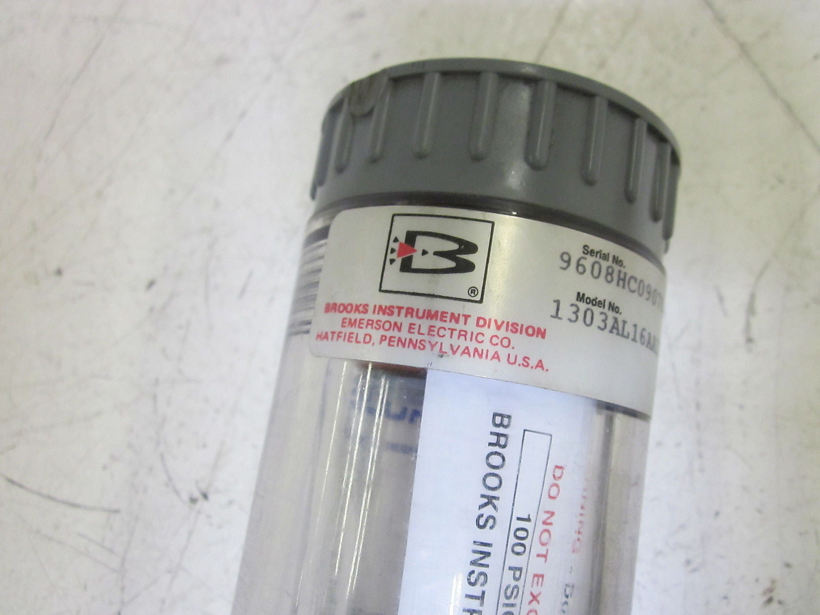 BROOKS 1303AL16AA11A FLOW METER 100PSIG *USED*