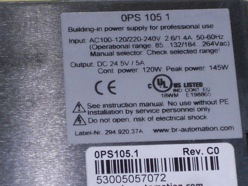 B&R 0PS105.1 POWER SUPPLY *NEW IN BOX*