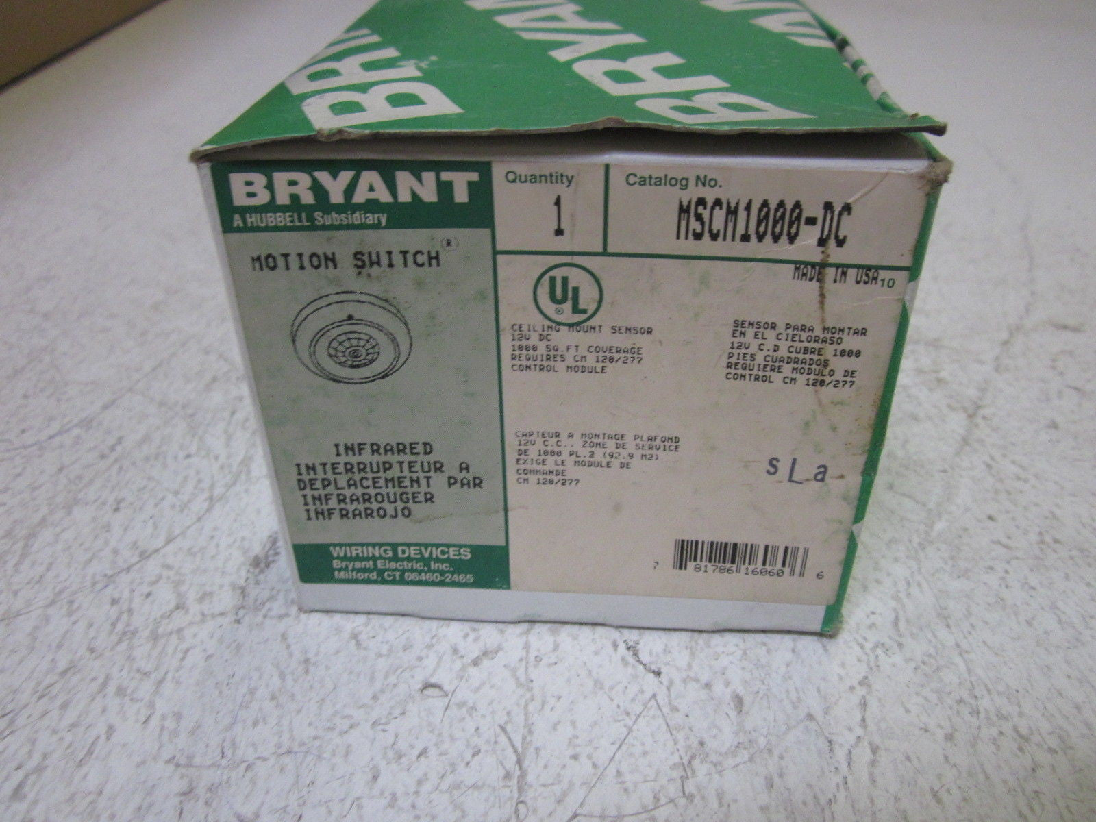 BRYANT MSCM1000-DC MOTION SWITCH *NEW IN BOX*