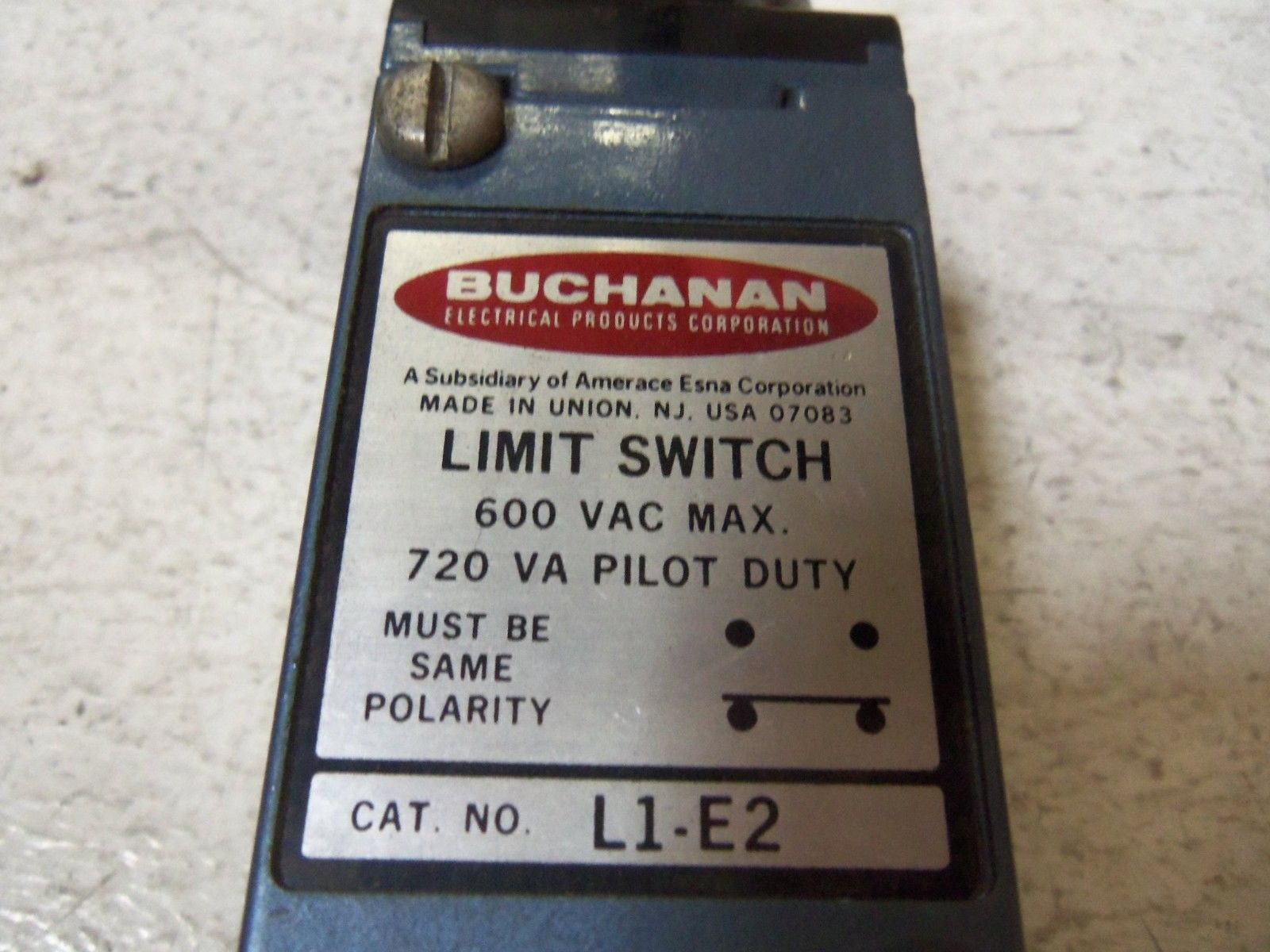 BUCHANAN L1-E2 LIMIT SWITCH *NEW NO BOX*