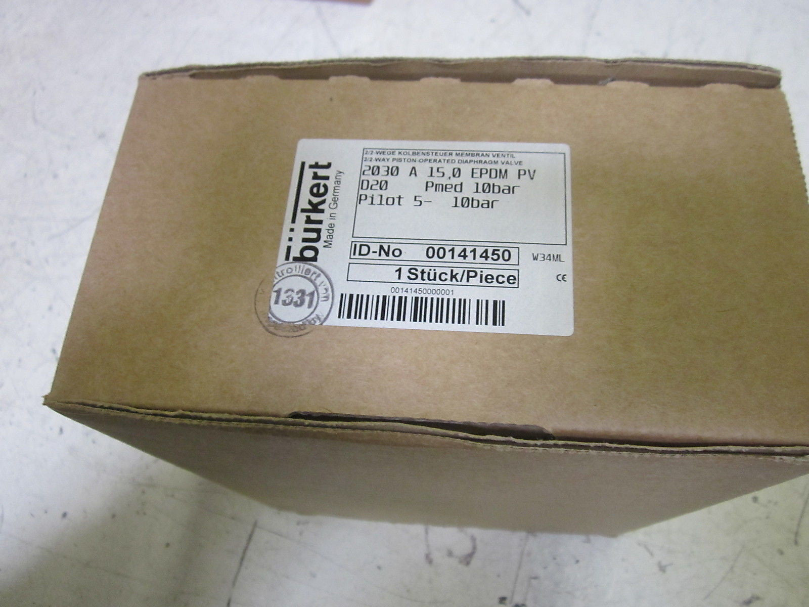 BURKERT 00141450 VALVE *NEW IN BOX*