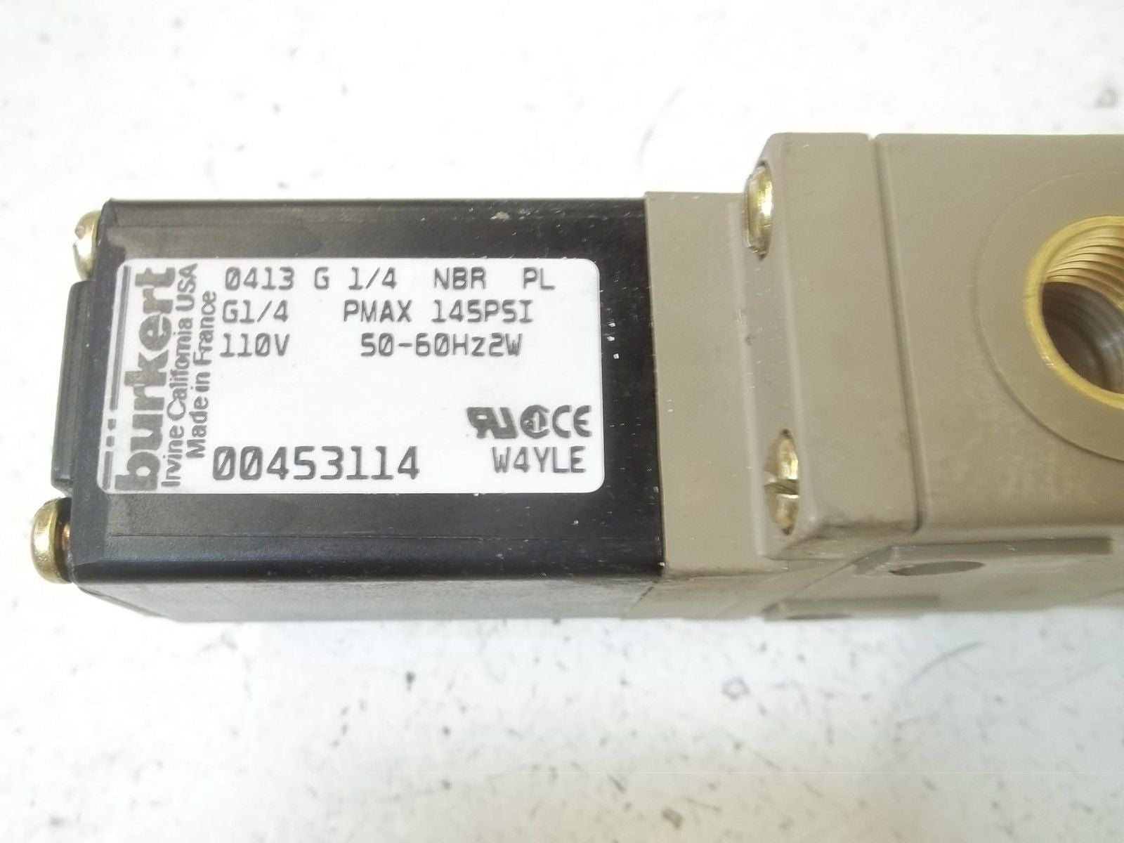 BURKERT 0413G1/4NBRPL VALVE*NEW NO BOX*