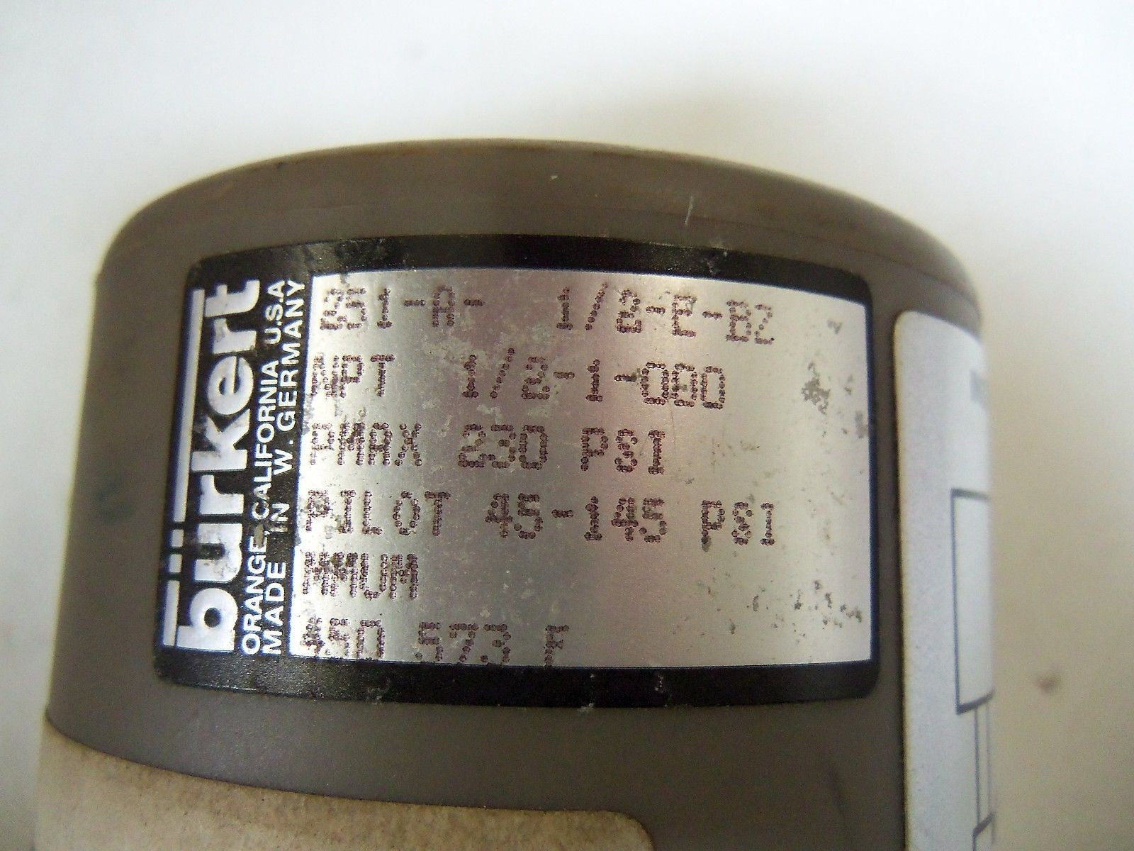 BURKERT 251-A1/2-E-BZ *USED*