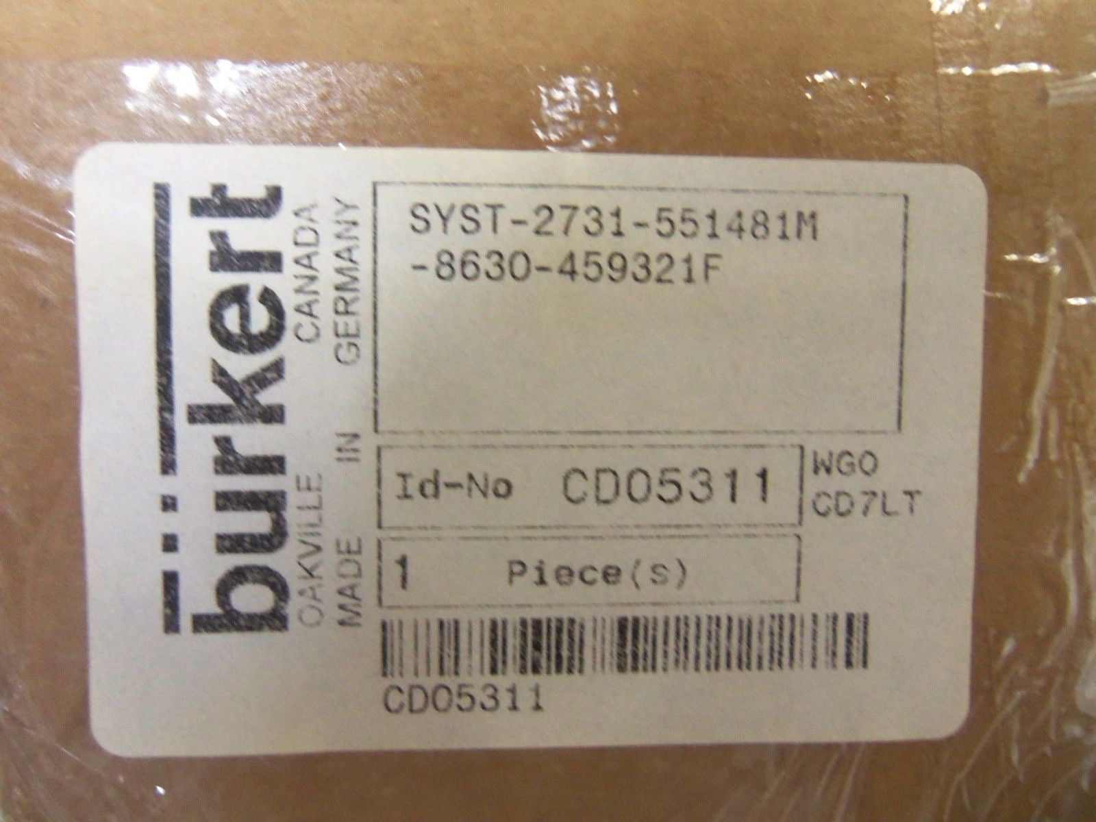 BURKERT SYSF2731-551481M-8630-459321F SENSOR *NEW IN BOX*