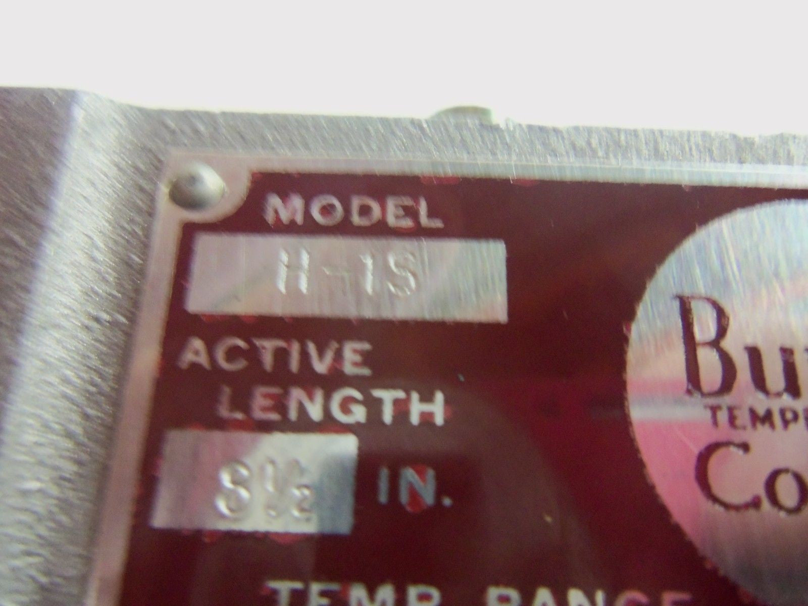 BURLING INSTRUMENTS H-1S TEMPERATURE CONTROL 8-1/2" RANGE: 250-750 *USED*
