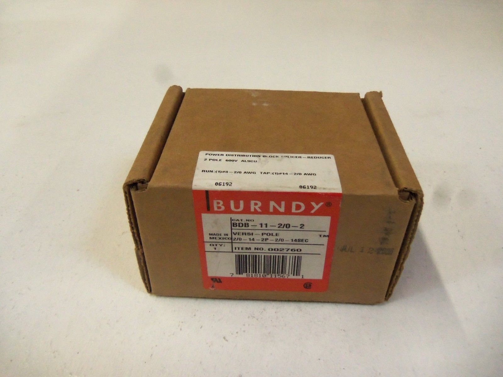 BURNDY BDB-11-2/0-2 *NEW IN BOX*